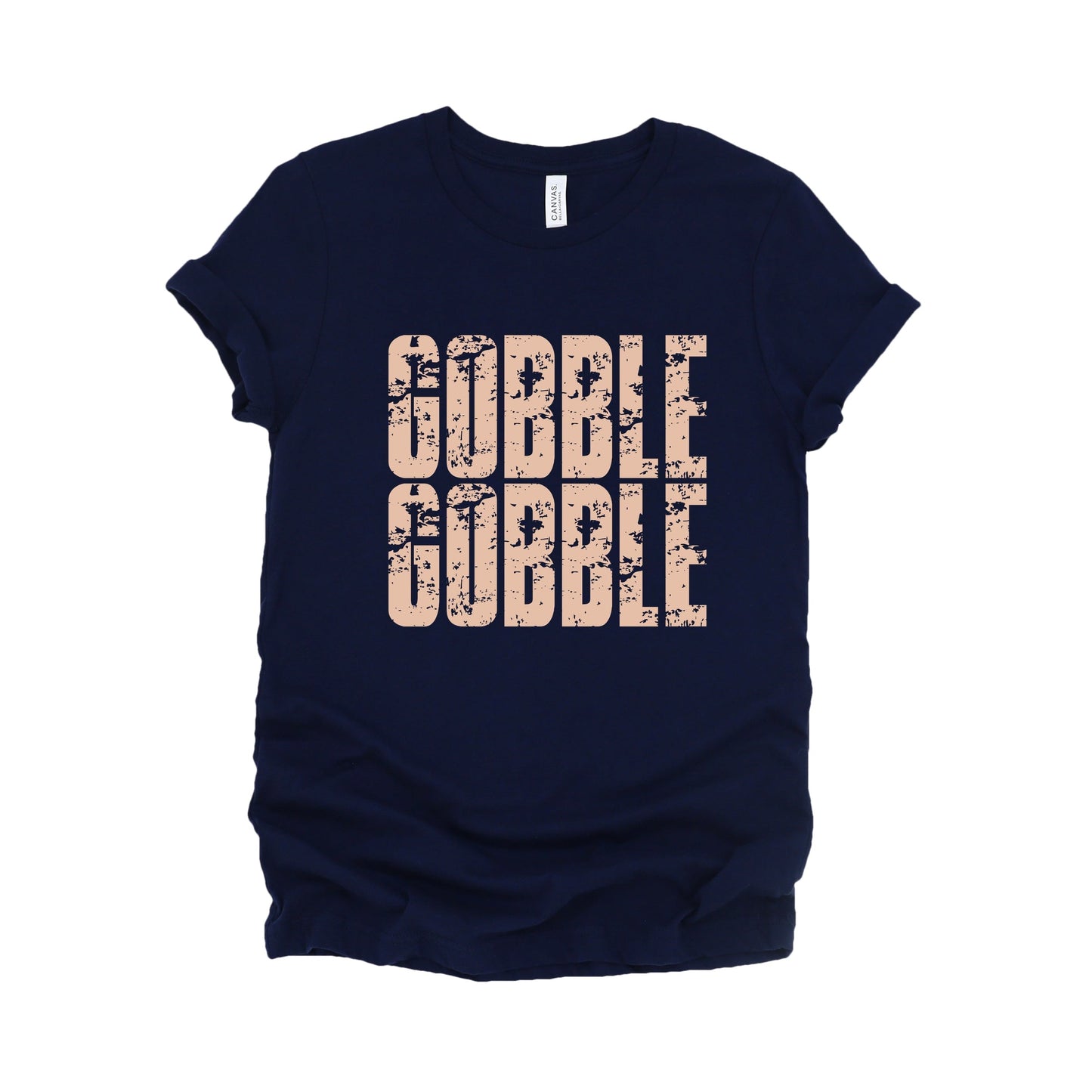 Gobble Gobble Block Distressed - Women's Short Sleeve Graphic T-Shirt