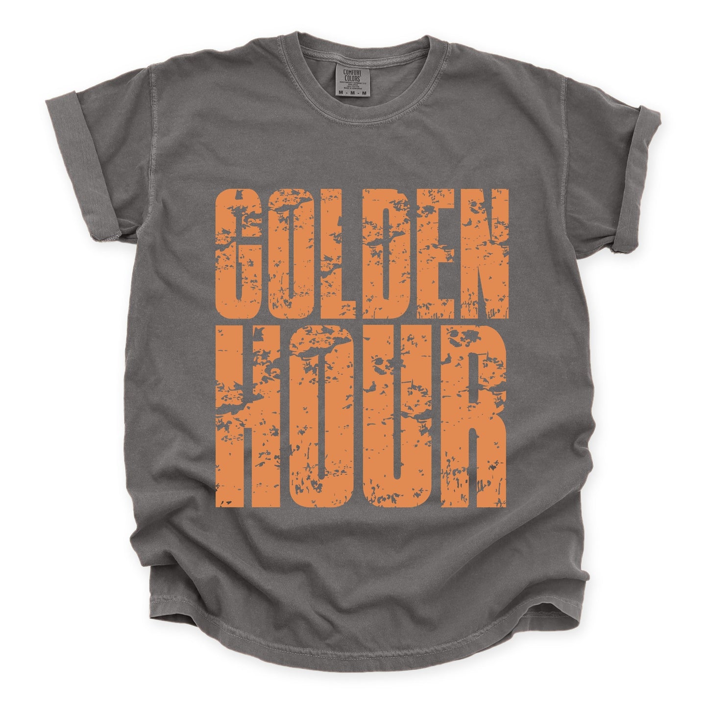 Golden Hour Block Distressed - Women's Garment Dyed Graphic T-Shirt