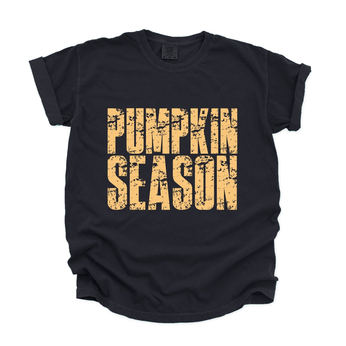 Pumpkin Season Block Distressed - Women's Garment Dyed Graphic T-Shirt