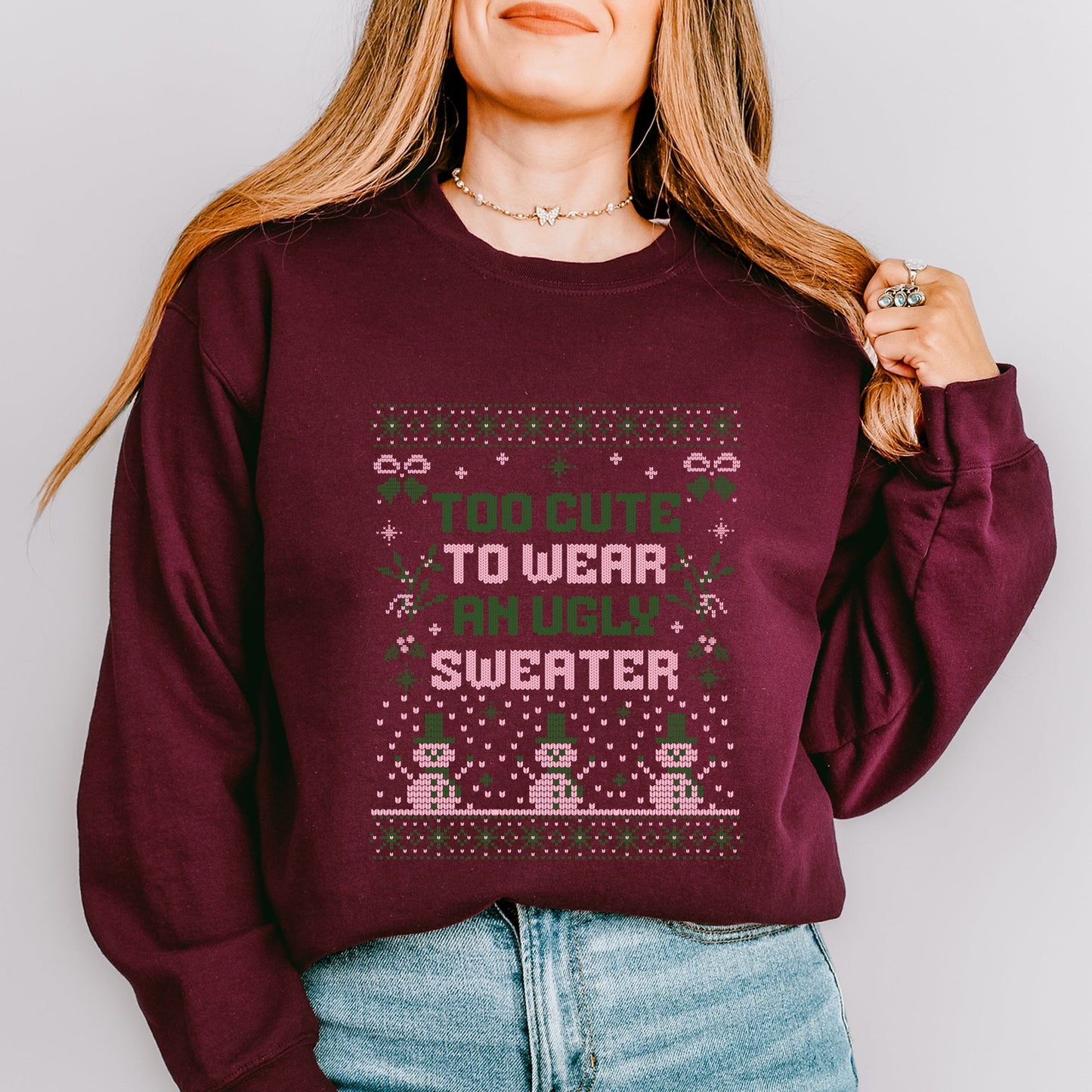 Too Cute Ugly Sweater - Women's Sweatshirt