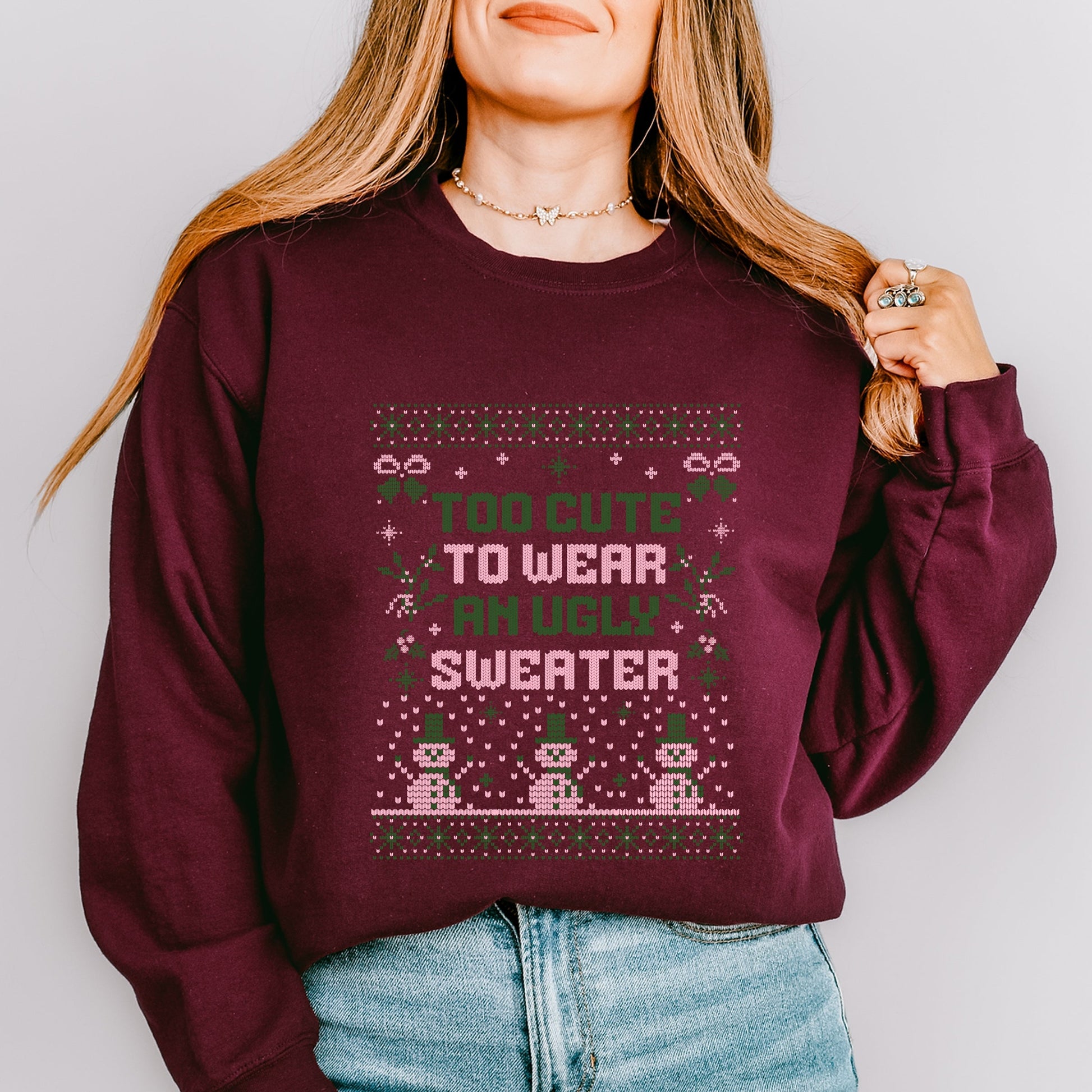 Too Cute Ugly Sweater -  Womens Sweatshirt
