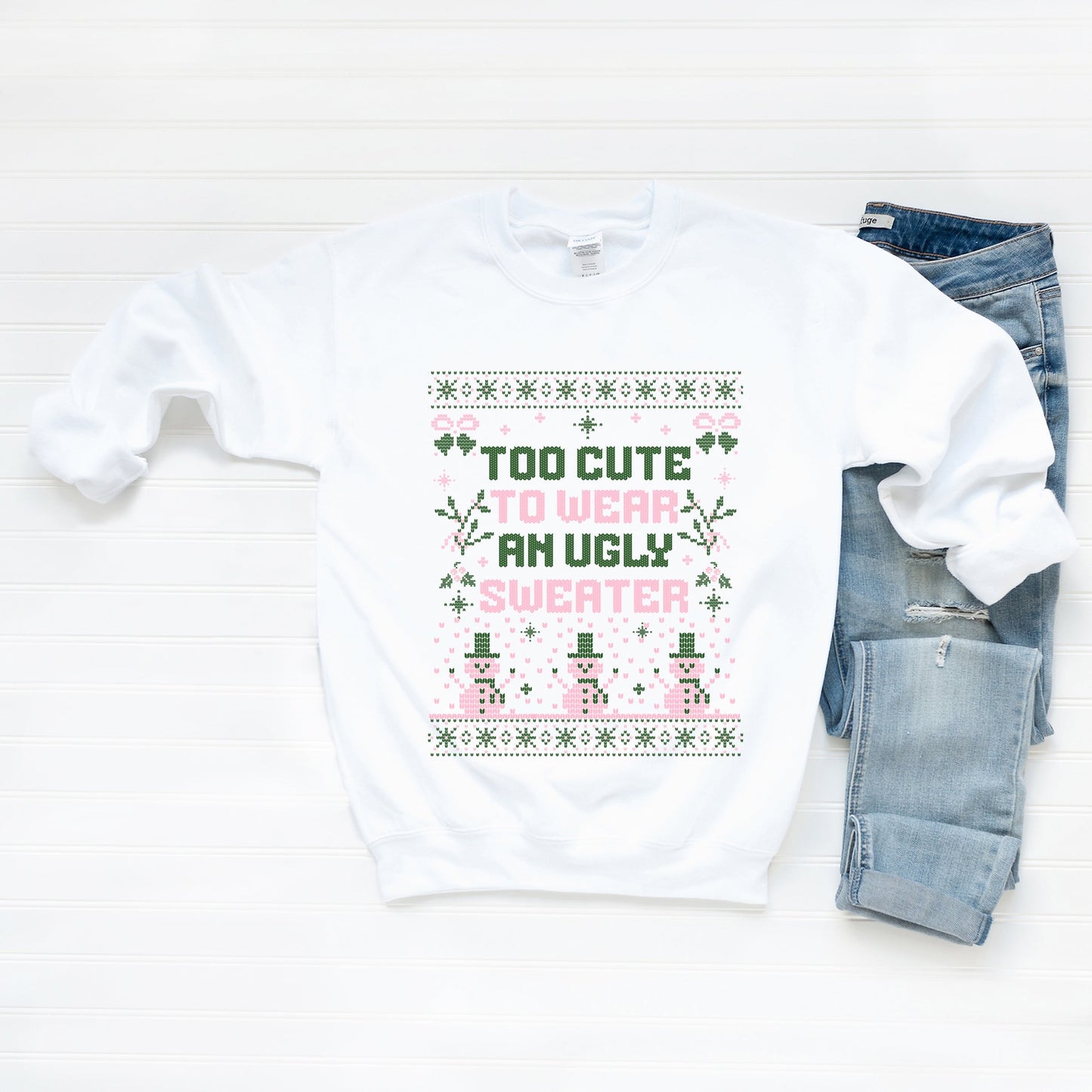 Too Cute Ugly Sweater -  Womens Sweatshirt