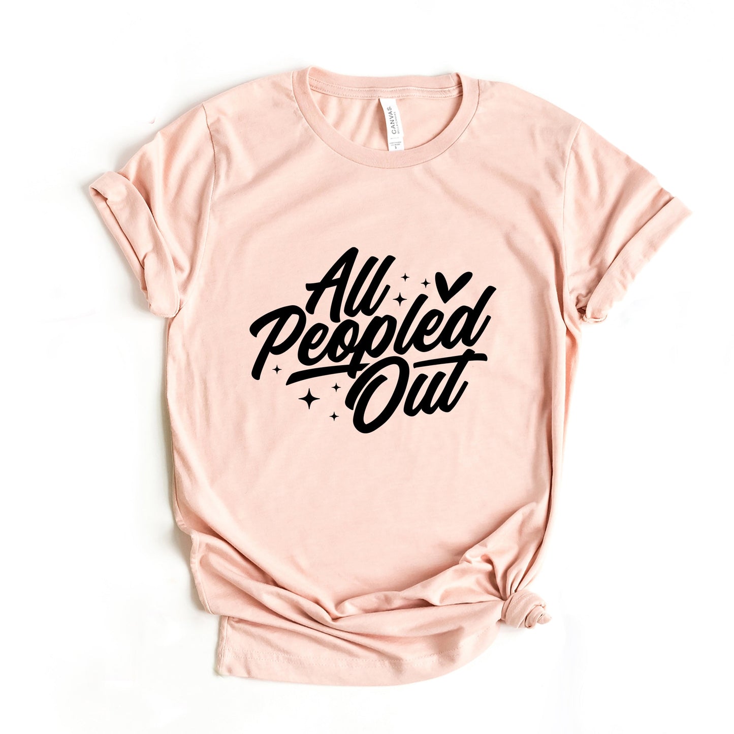 All Peopled Out Cursive - Women's Short Sleeve Graphic T-Shirt