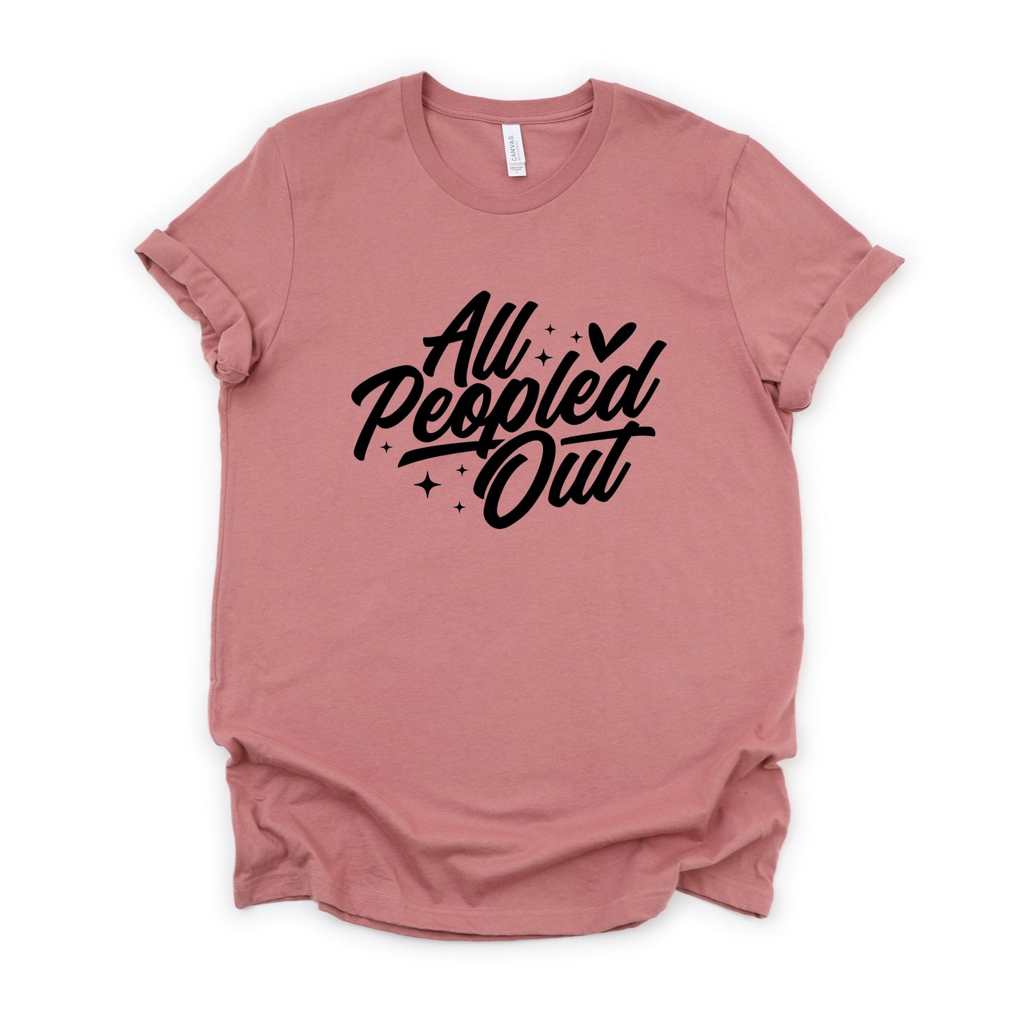 All Peopled Out Cursive - Women's Short Sleeve Graphic T-Shirt