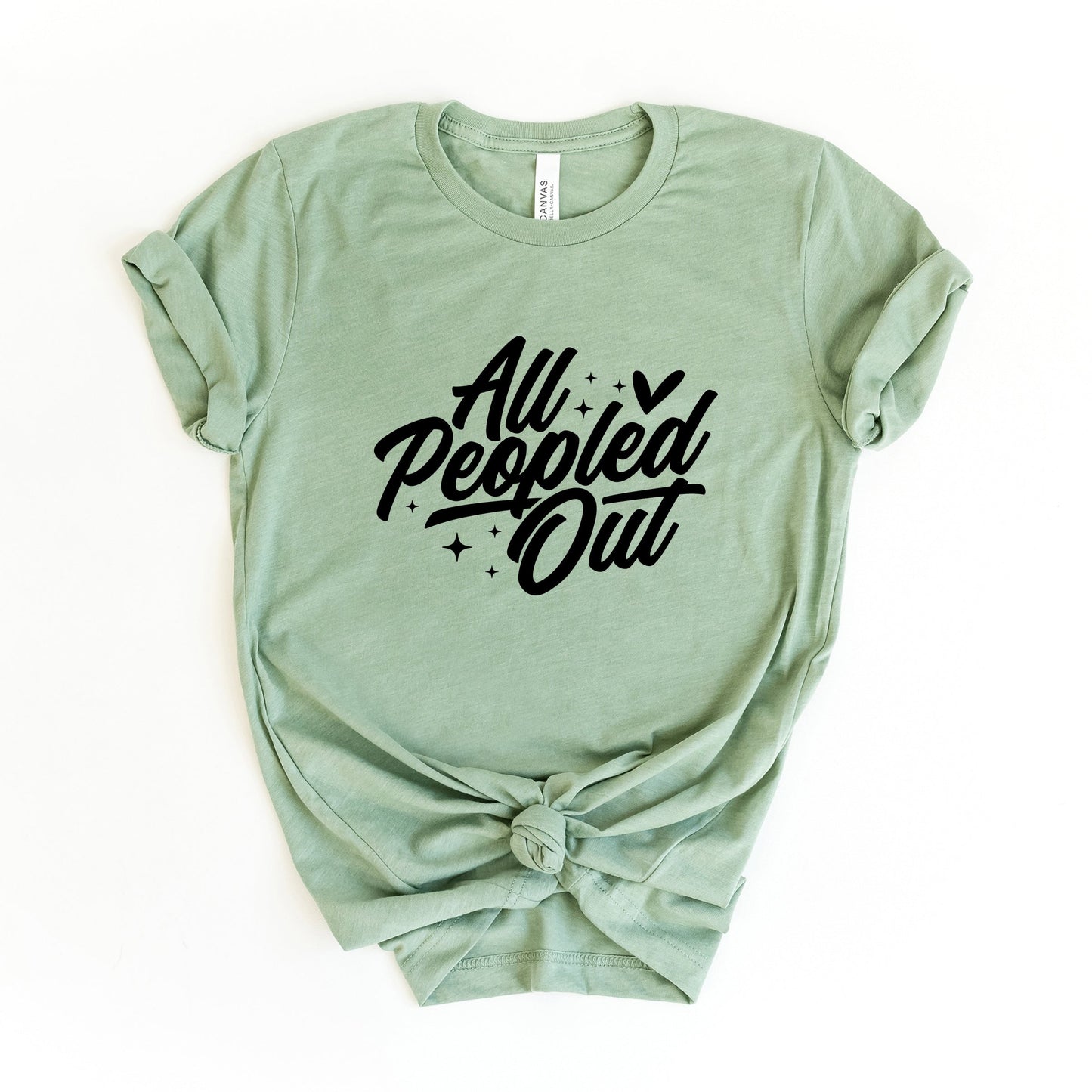 All Peopled Out Cursive - Women's Short Sleeve Graphic T-Shirt