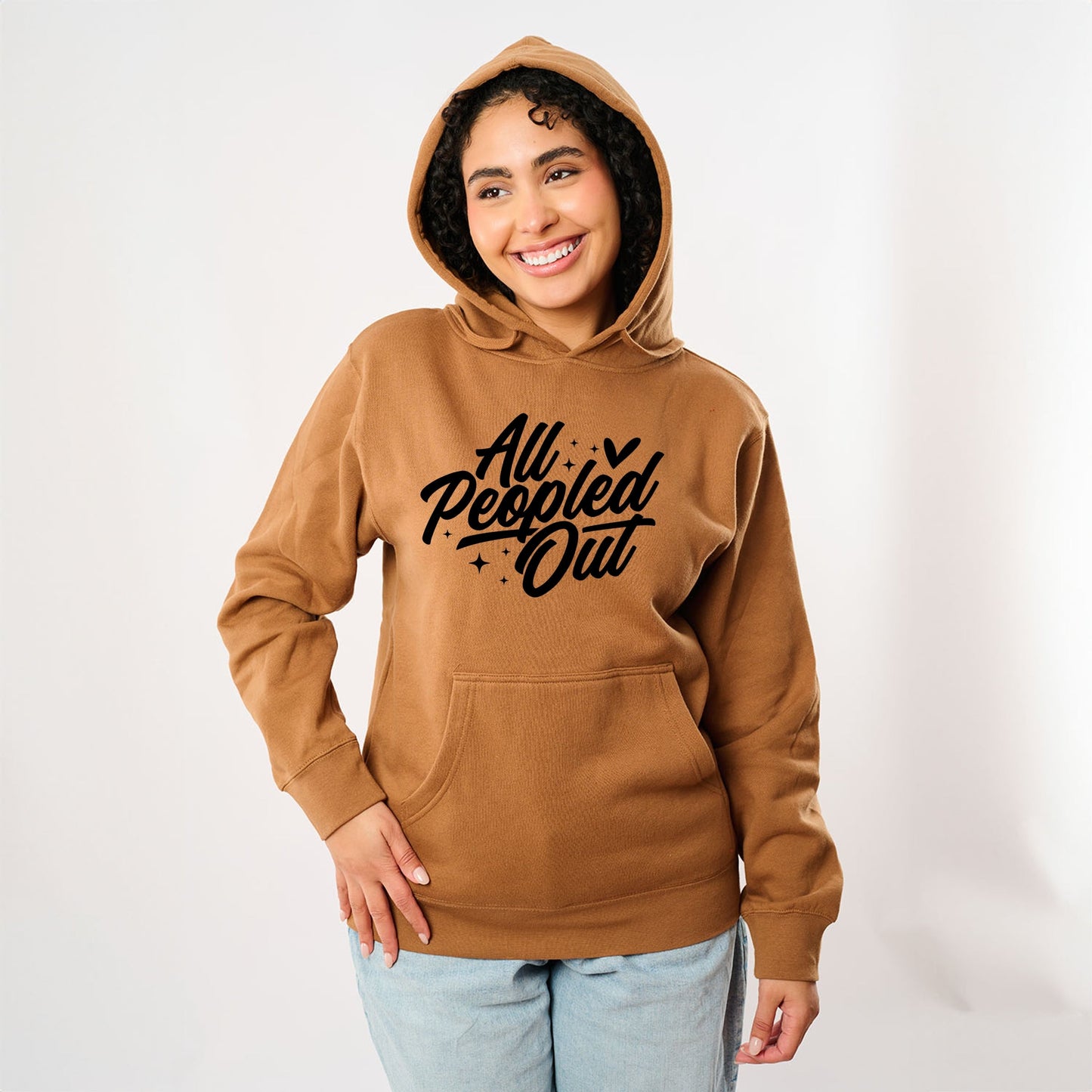 All Peopled Out Cursive - Women's Graphic Hoodie