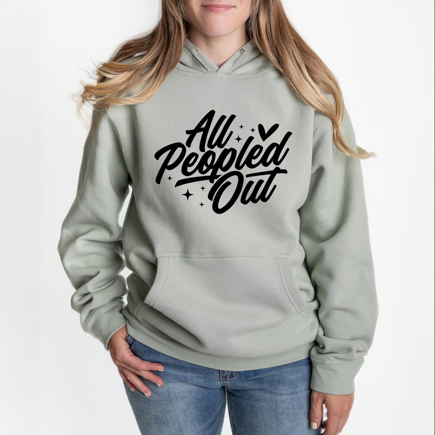 All Peopled Out Cursive - Women's Graphic Hoodie