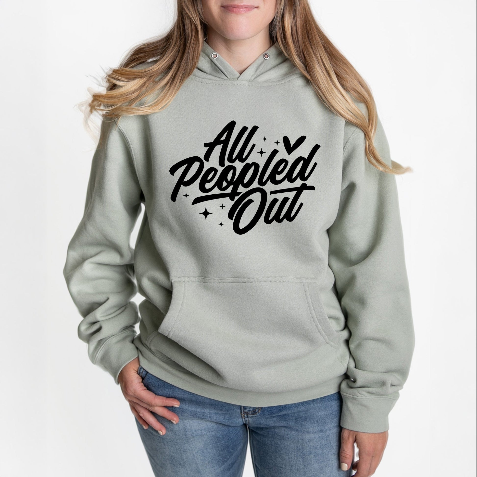 All Peopled Out Cursive - Women's Graphic Hoodie