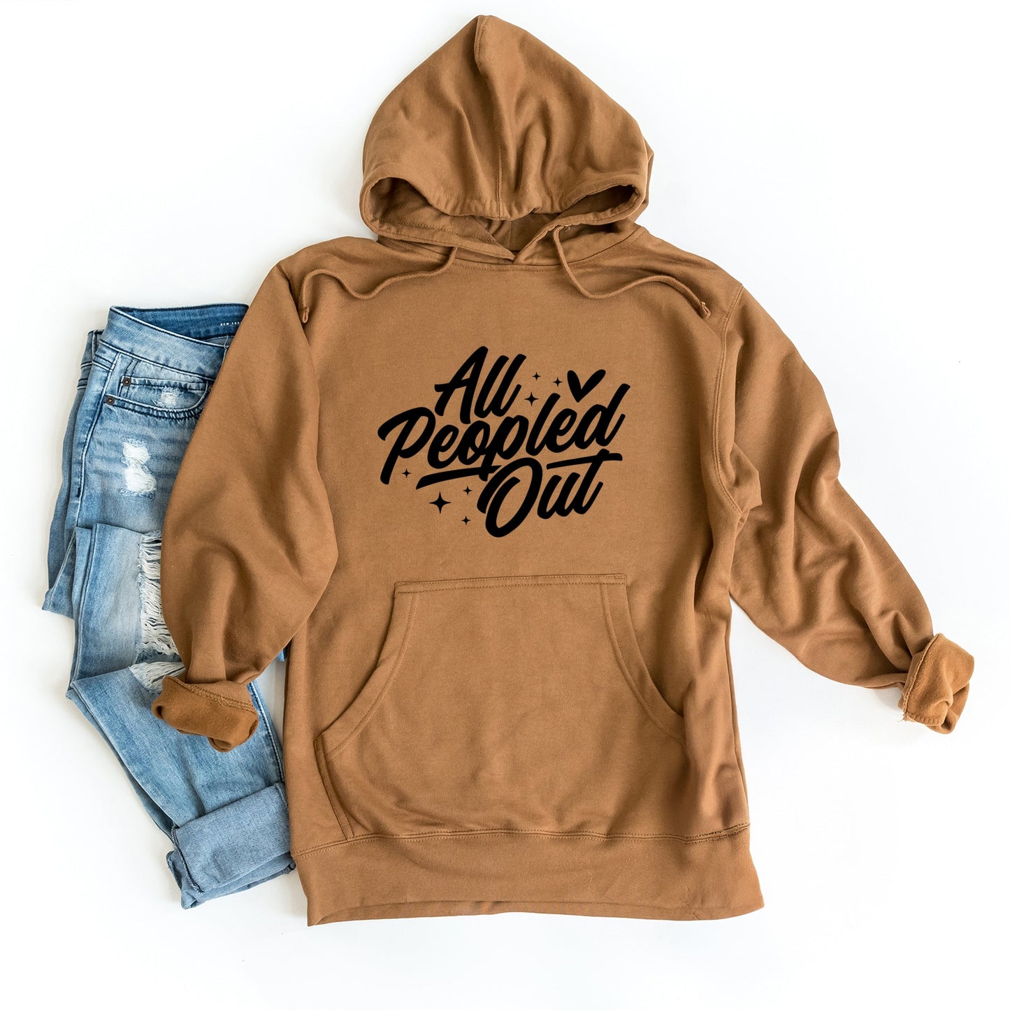 All Peopled Out Cursive - Women's Graphic Hoodie