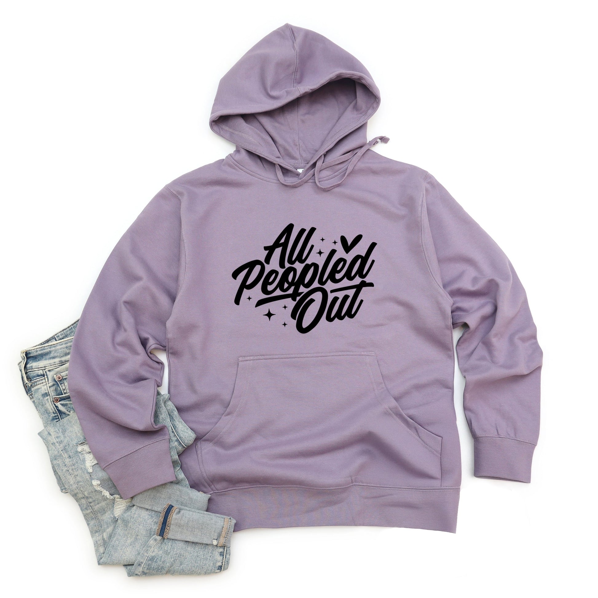 All Peopled Out Cursive - Women's Graphic Hoodie