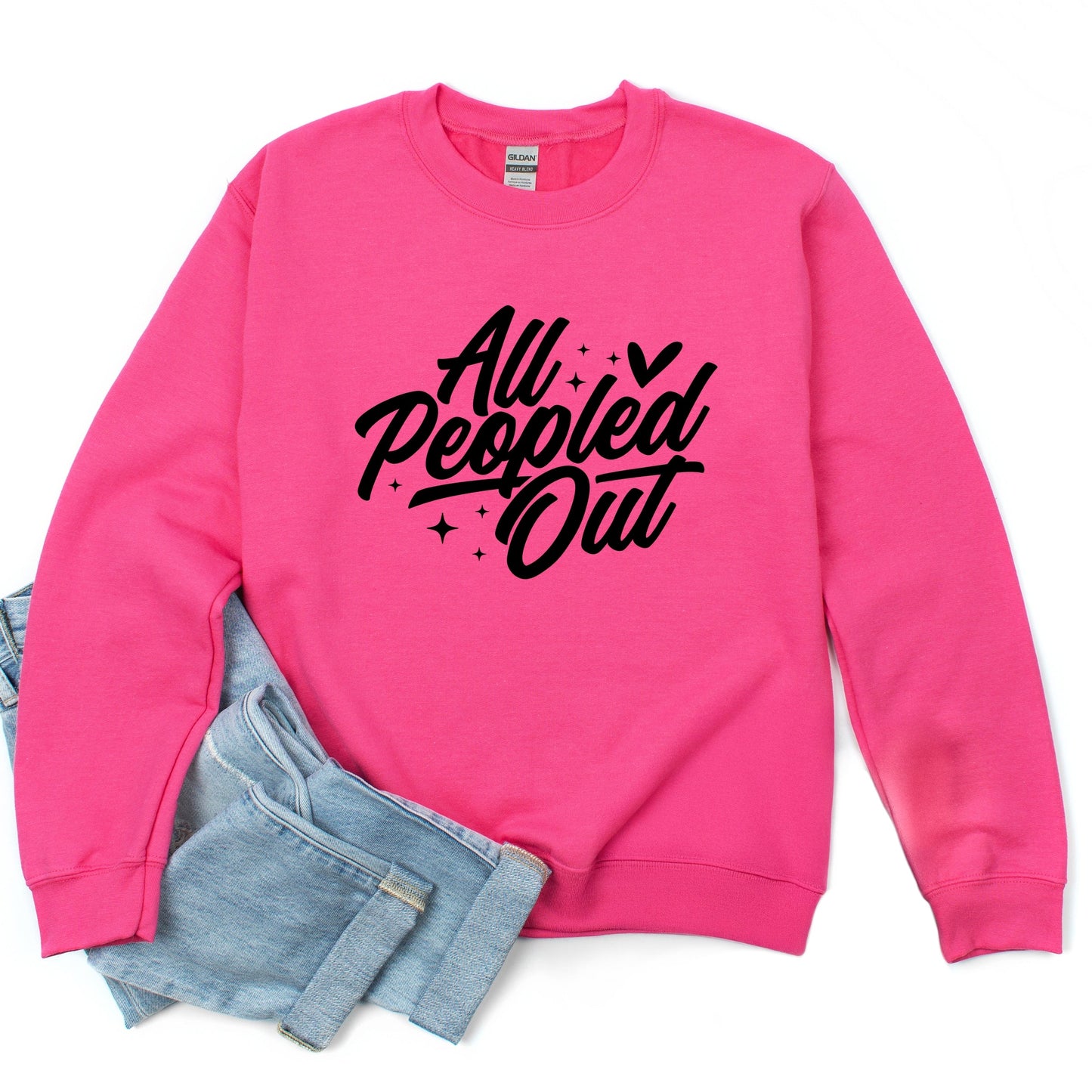 All Peopled Out Cursive - Women's Graphic Sweatshirt