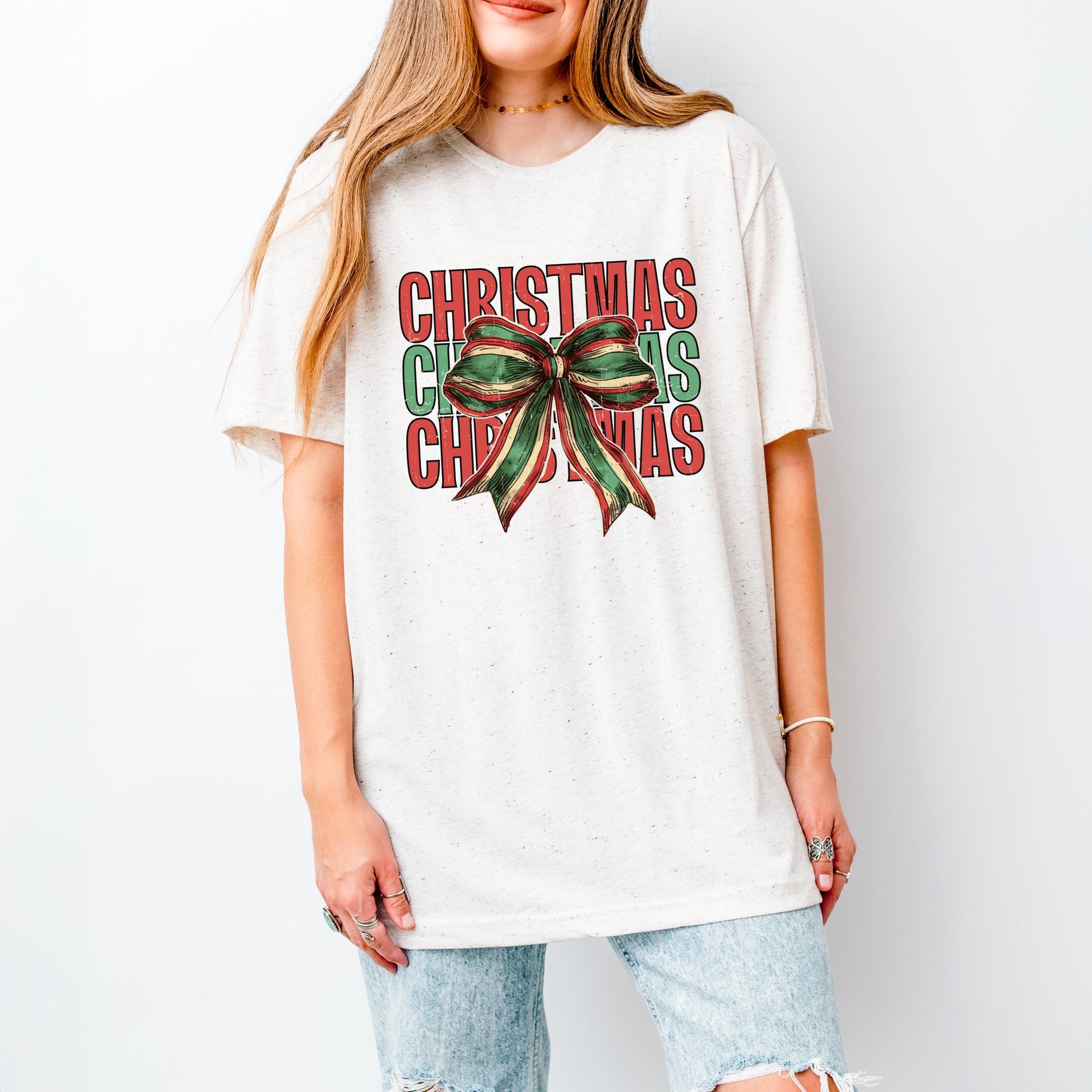 Coquette Christmas Stacked - Women's Short Sleeve Graphic T-Shirt