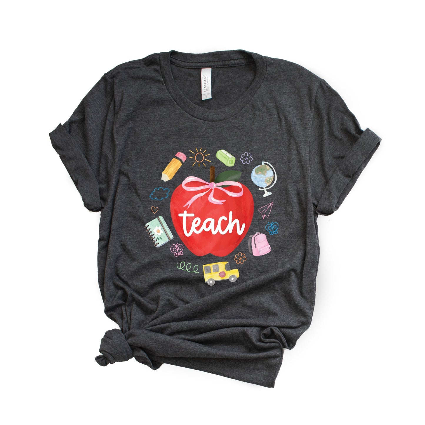 Teach Apple Watercolor - Short Sleeve Tee