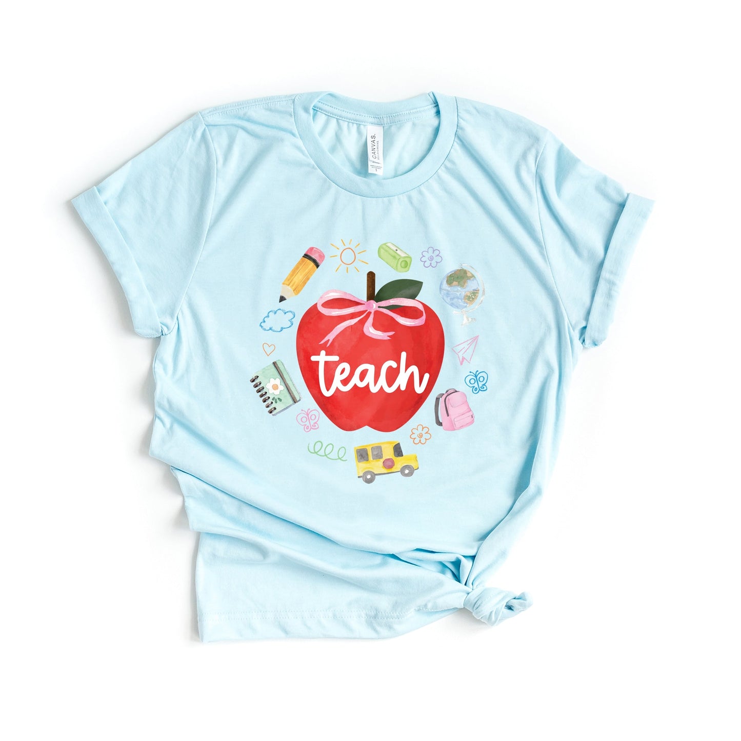 Teach Apple Watercolor - Short Sleeve Tee