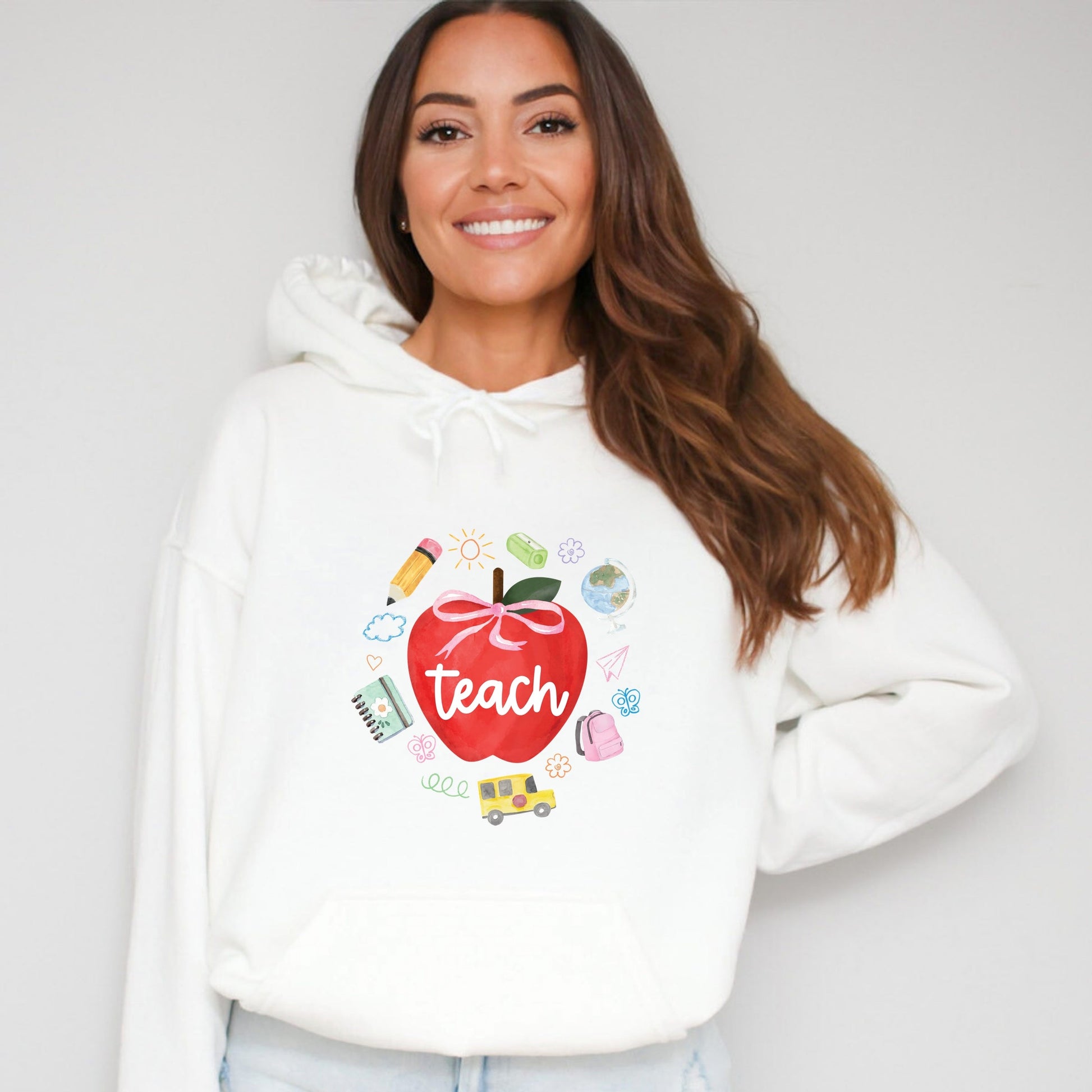 Teach Apple Watercolor - Hoodie