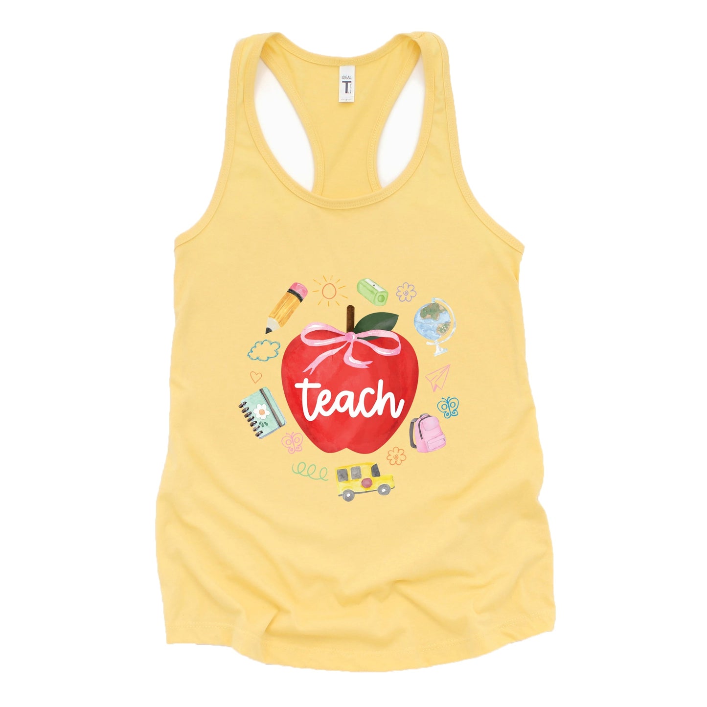 Teach Apple Watercolor - Racerback Tank