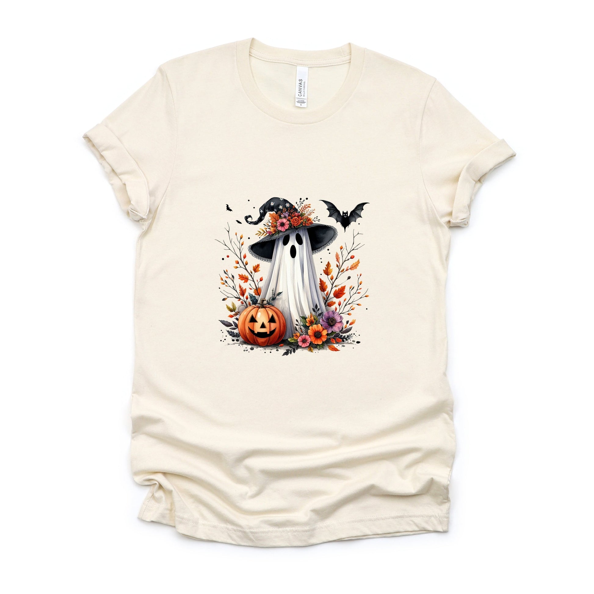 Spooky Ghost Black Hat - Women's Short Sleeve Graphic T-Shirt