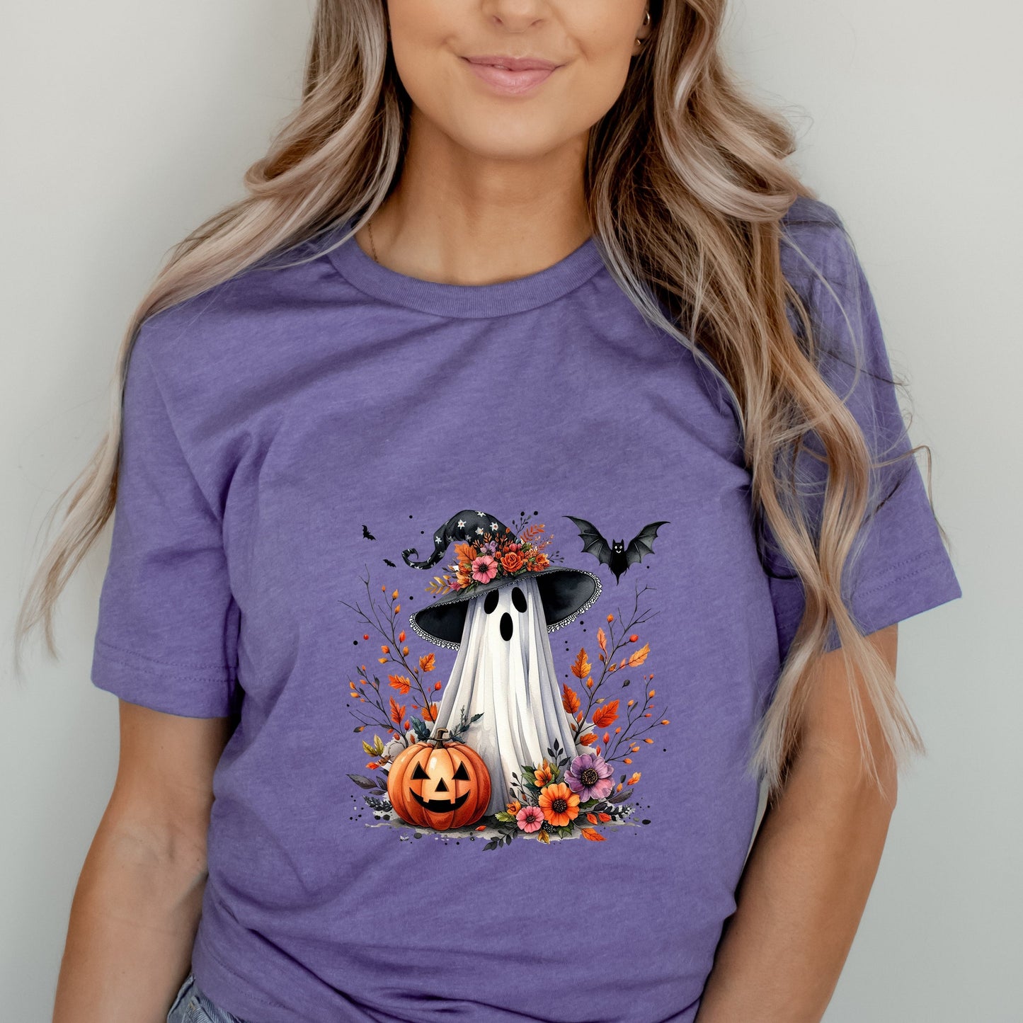 Spooky Ghost Black Hat - Women's Short Sleeve Graphic T-Shirt