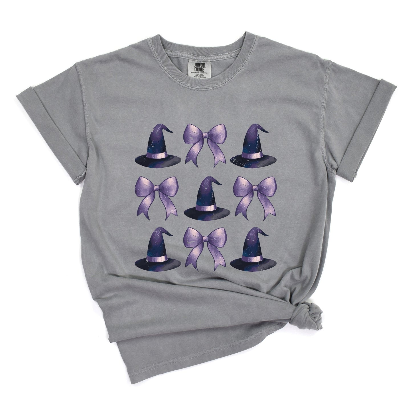Coquette Witch Hat Collage - Women's Garment Dyed Graphic T-Shirt
