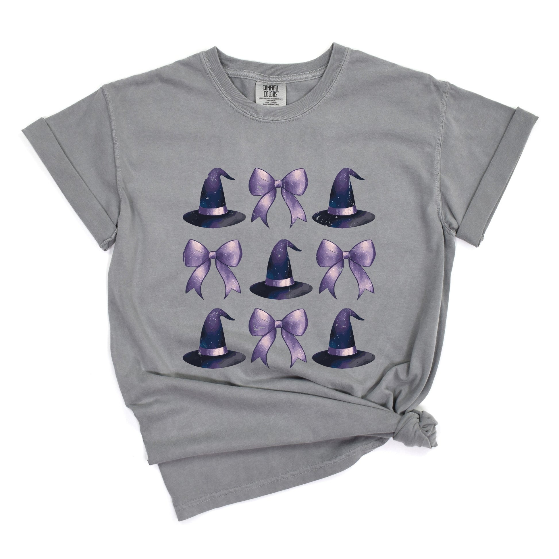 Coquette Witch Hat Collage - Women's Garment Dyed Graphic T-Shirt