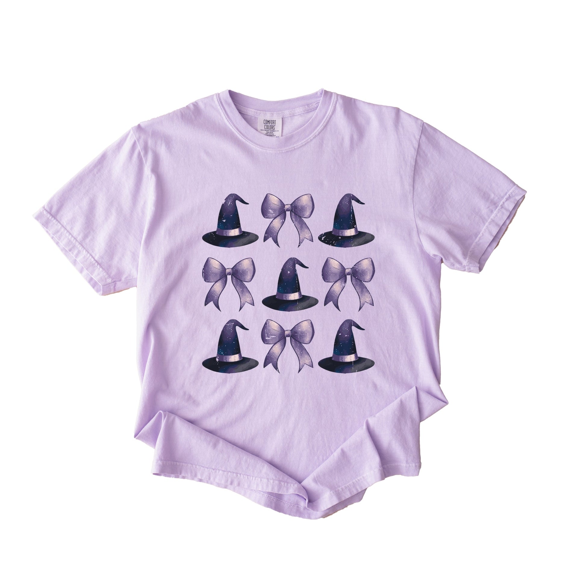 Coquette Witch Hat Collage - Women's Garment Dyed Graphic T-Shirt