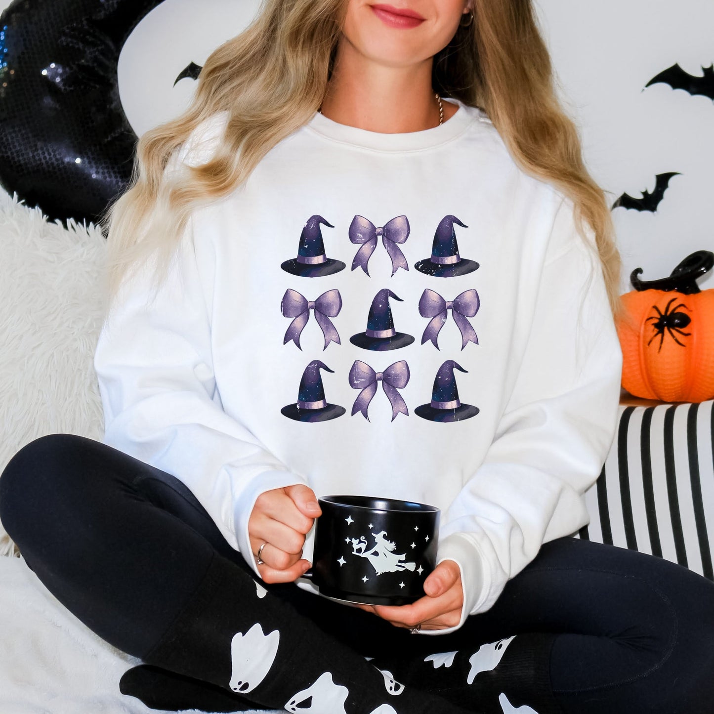 Coquette Witch Hat Collage - Women's Graphic Sweatshirt