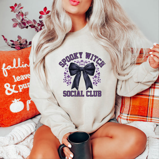 Coquette Spooky Witch Social Club - Women's Graphic Sweatshirt