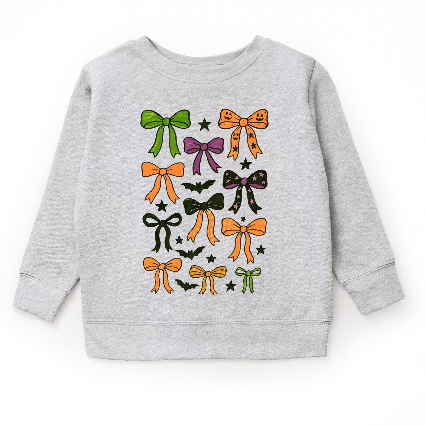 Coquette Colorful Halloween Bows - Toddler Graphic Sweatshirt and Youth Graphic Sweatshirt