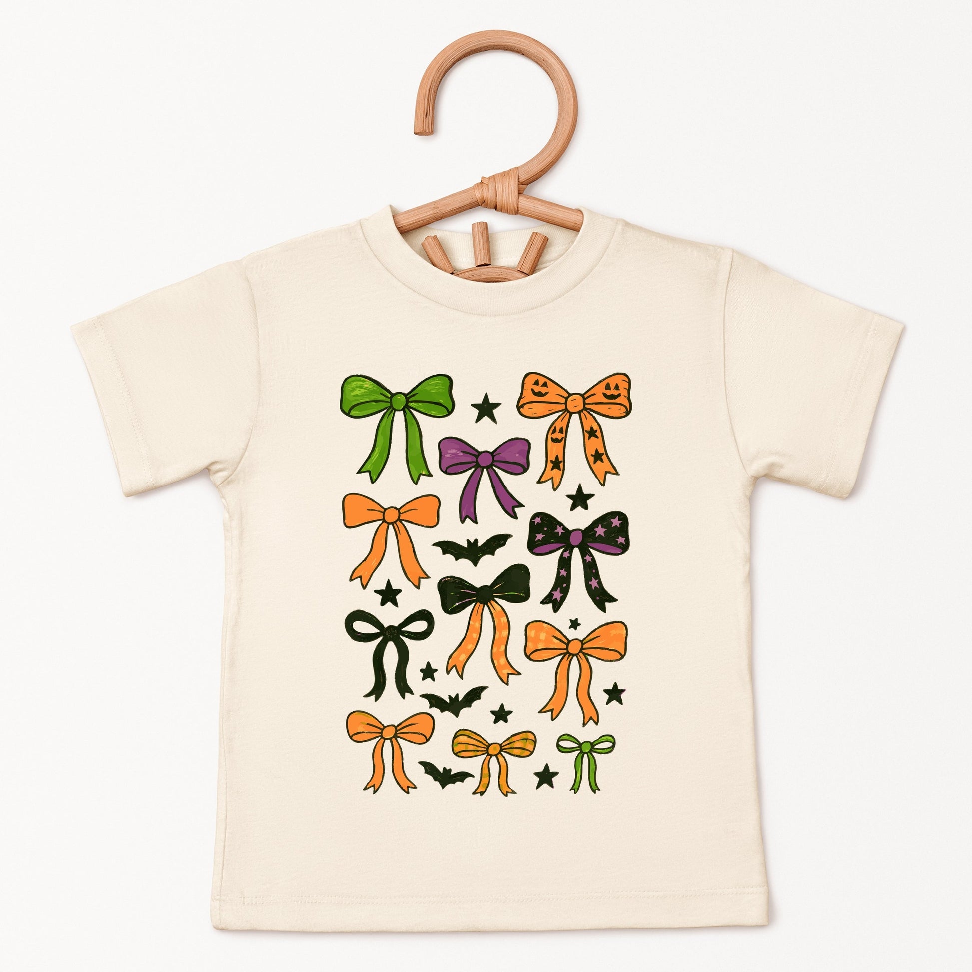 Coquette Colorful Halloween Bows - Youth Short Sleeve Graphic T-Shirt and Toddler Short Sleeve Graphic T-Shirt