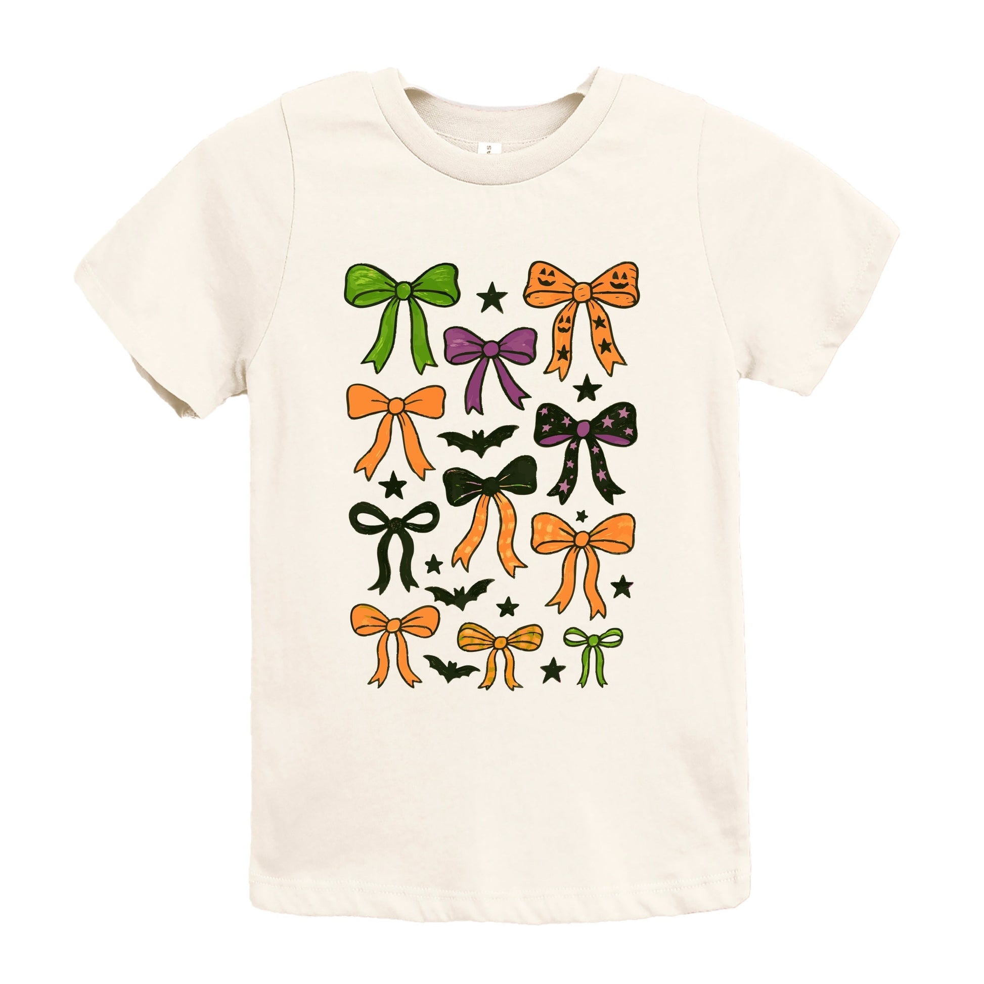 Coquette Colorful Halloween Bows - Youth Short Sleeve Graphic T-Shirt and Toddler Short Sleeve Graphic T-Shirt