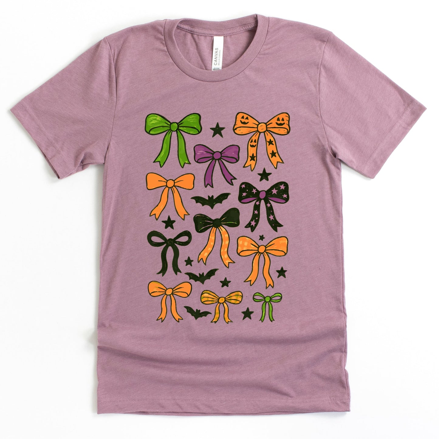 Coquette Colorful Halloween Bows - Youth Short Sleeve Graphic T-Shirt and Toddler Short Sleeve Graphic T-Shirt