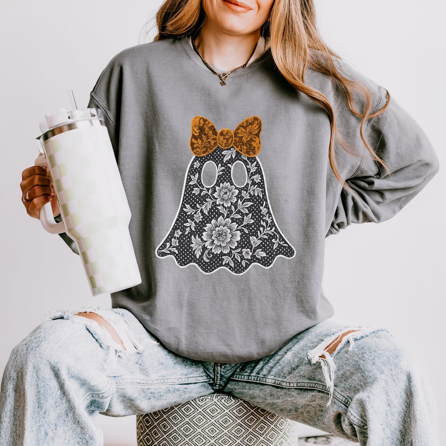 Lace Ghost - Women's Lightweight Garment Dyed Sweatshirt