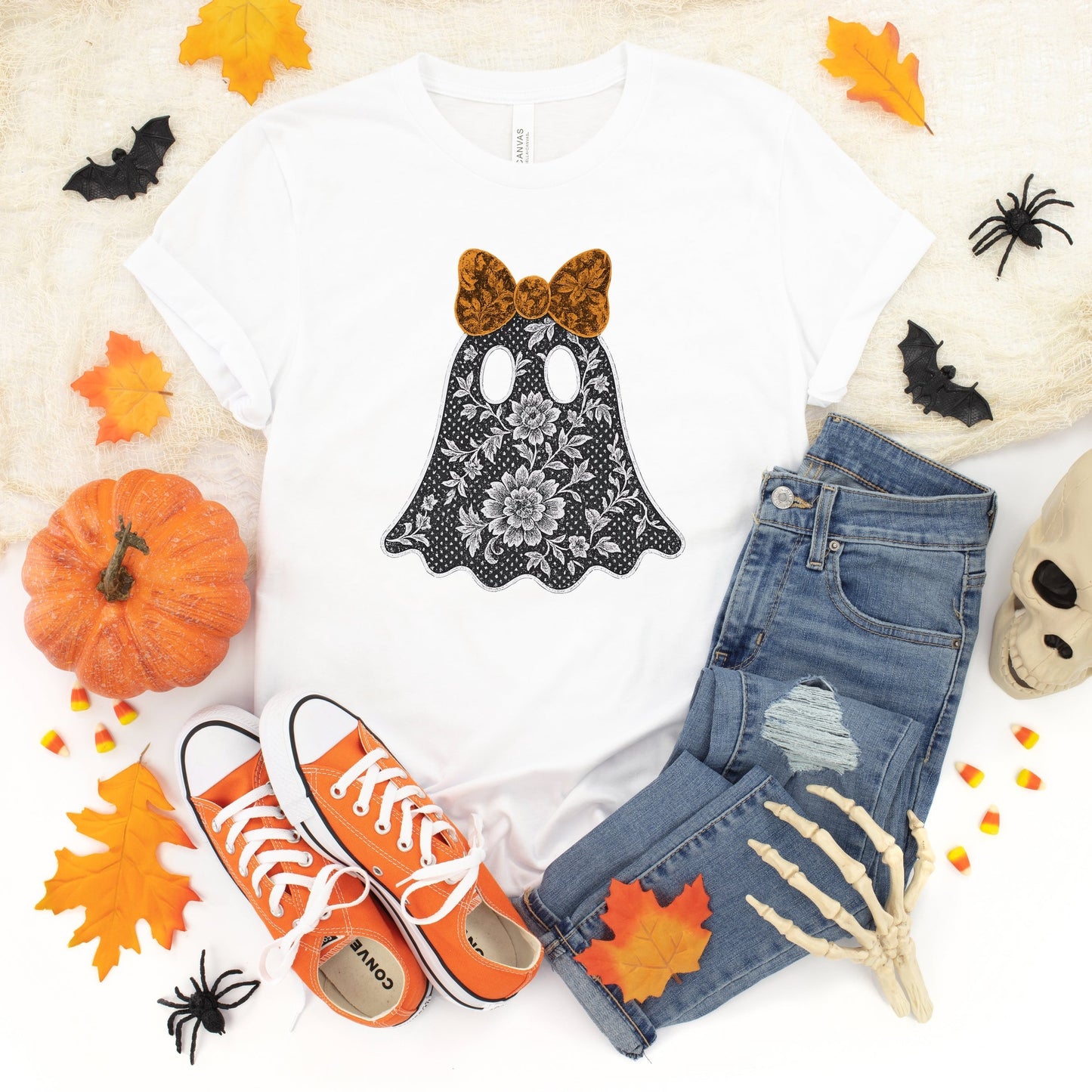 Lace Ghost - Youth Short Sleeve Graphic T-Shirt and Toddler Short Sleeve Graphic T-Shirt