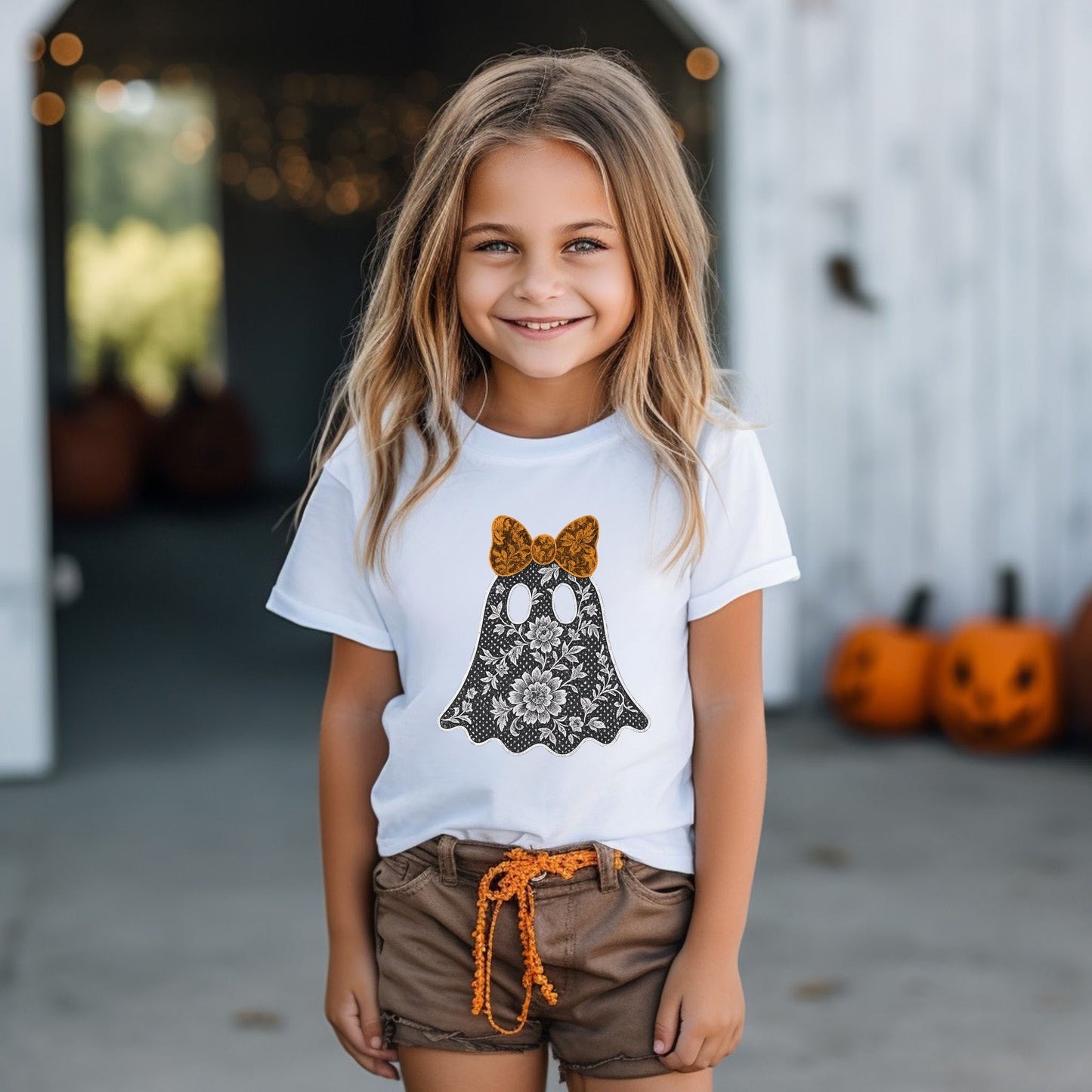 Lace Ghost - Youth Short Sleeve Graphic T-Shirt and Toddler Short Sleeve Graphic T-Shirt