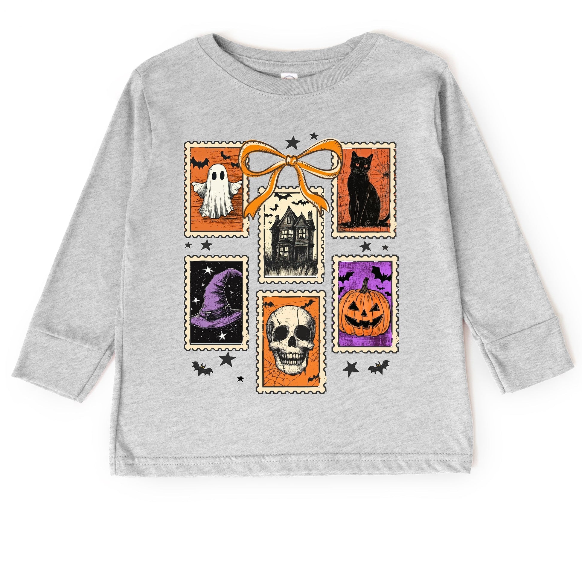 Coquette Halloween Stamps - Toddler Long Sleeve Graphic Tee and Youth Long Sleeve Graphic T-Shirt