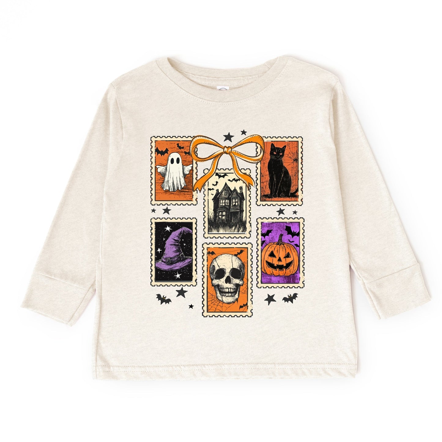 Coquette Halloween Stamps - Toddler Long Sleeve Graphic Tee and Youth Long Sleeve Graphic T-Shirt