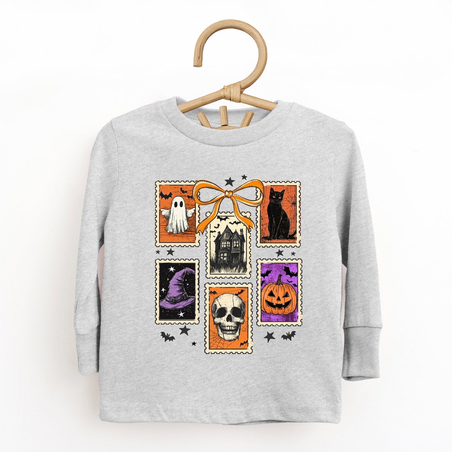 Coquette Halloween Stamps - Toddler Long Sleeve Graphic Tee and Youth Long Sleeve Graphic T-Shirt
