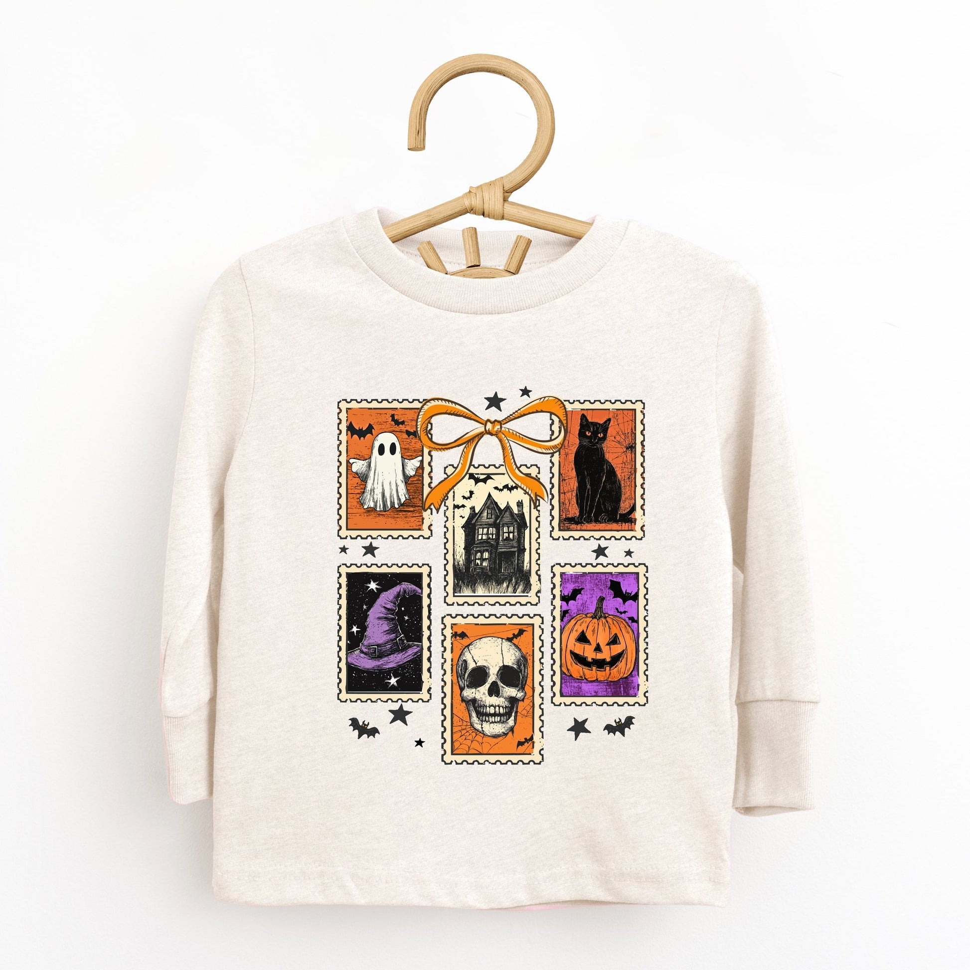 Coquette Halloween Stamps - Toddler Long Sleeve Graphic Tee and Youth Long Sleeve Graphic T-Shirt