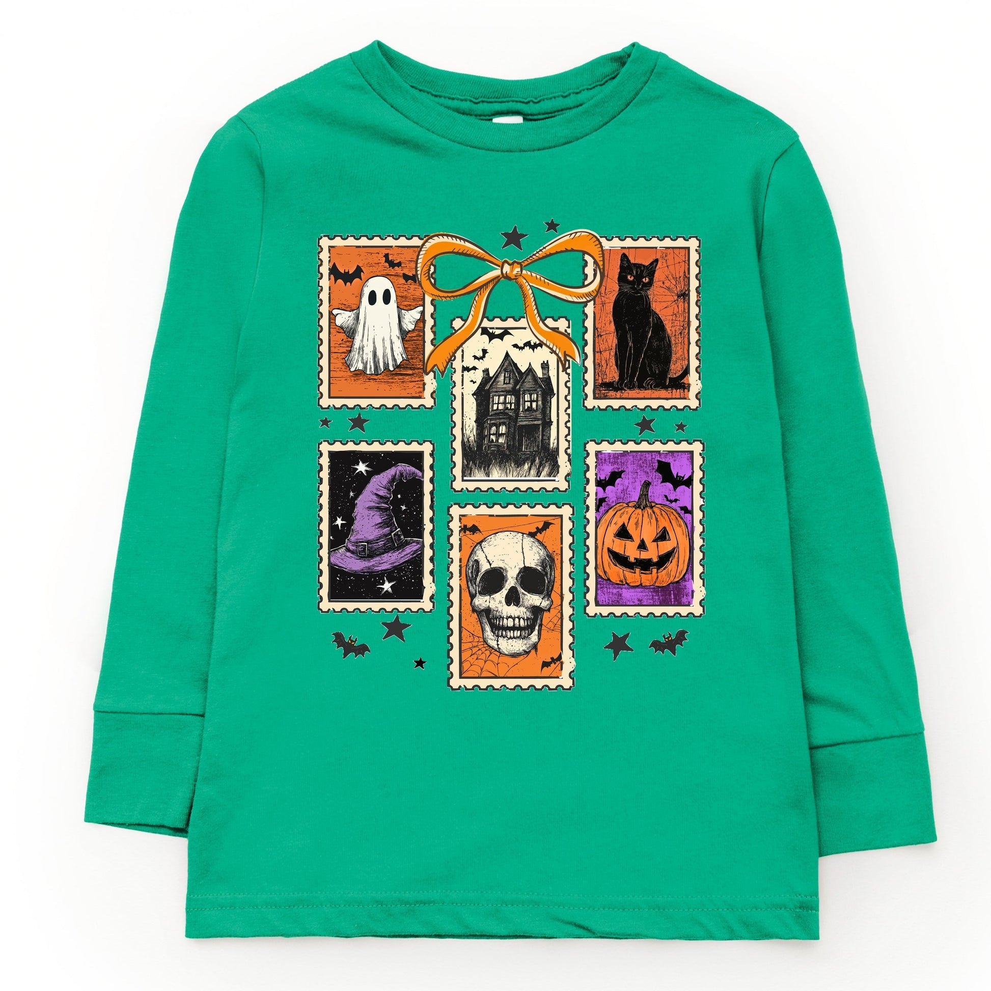 Coquette Halloween Stamps - Toddler Long Sleeve Graphic Tee and Youth Long Sleeve Graphic T-Shirt