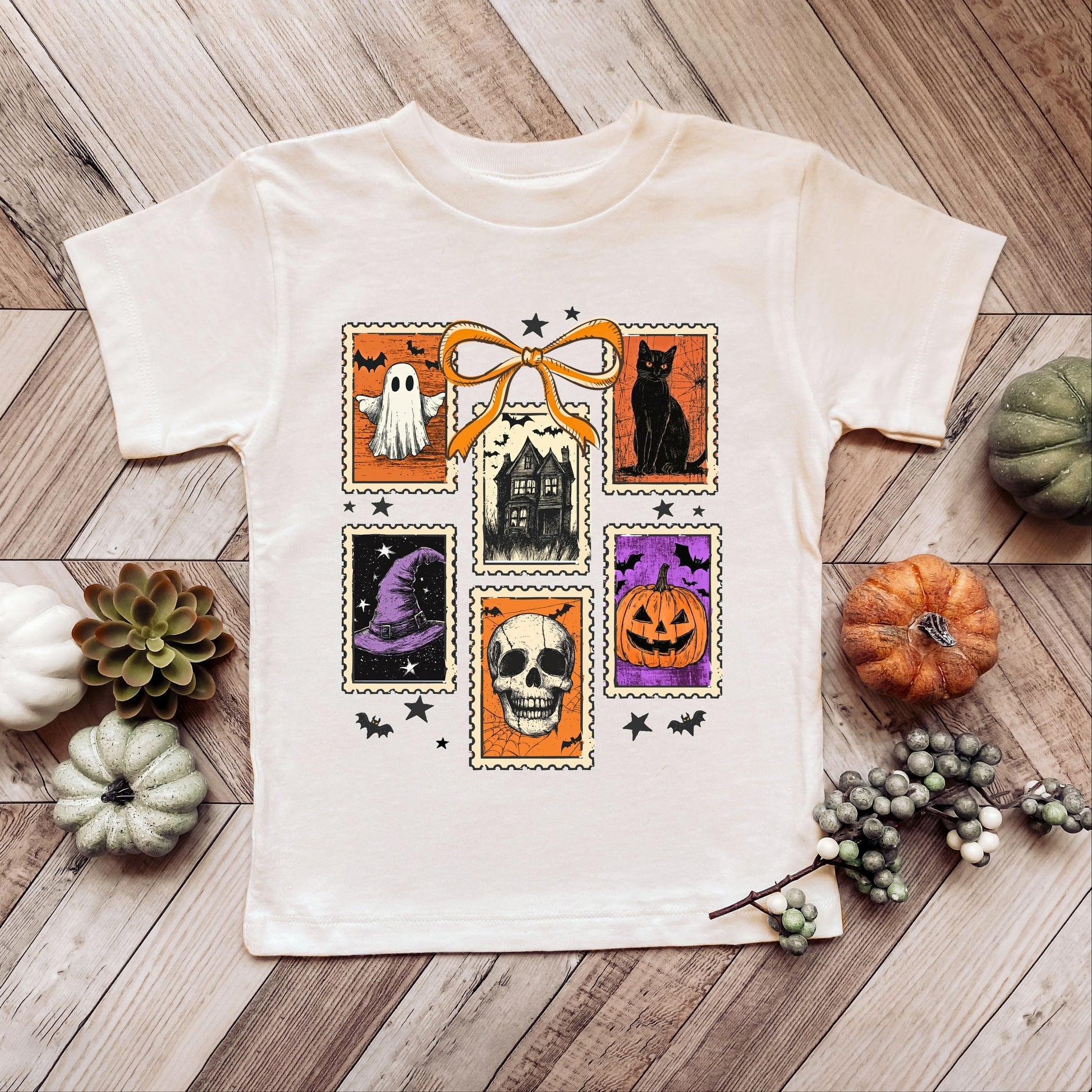 Coquette Halloween Stamps - Youth Short Sleeve Graphic T-Shirt and Toddler Short Sleeve Graphic T-Shirt