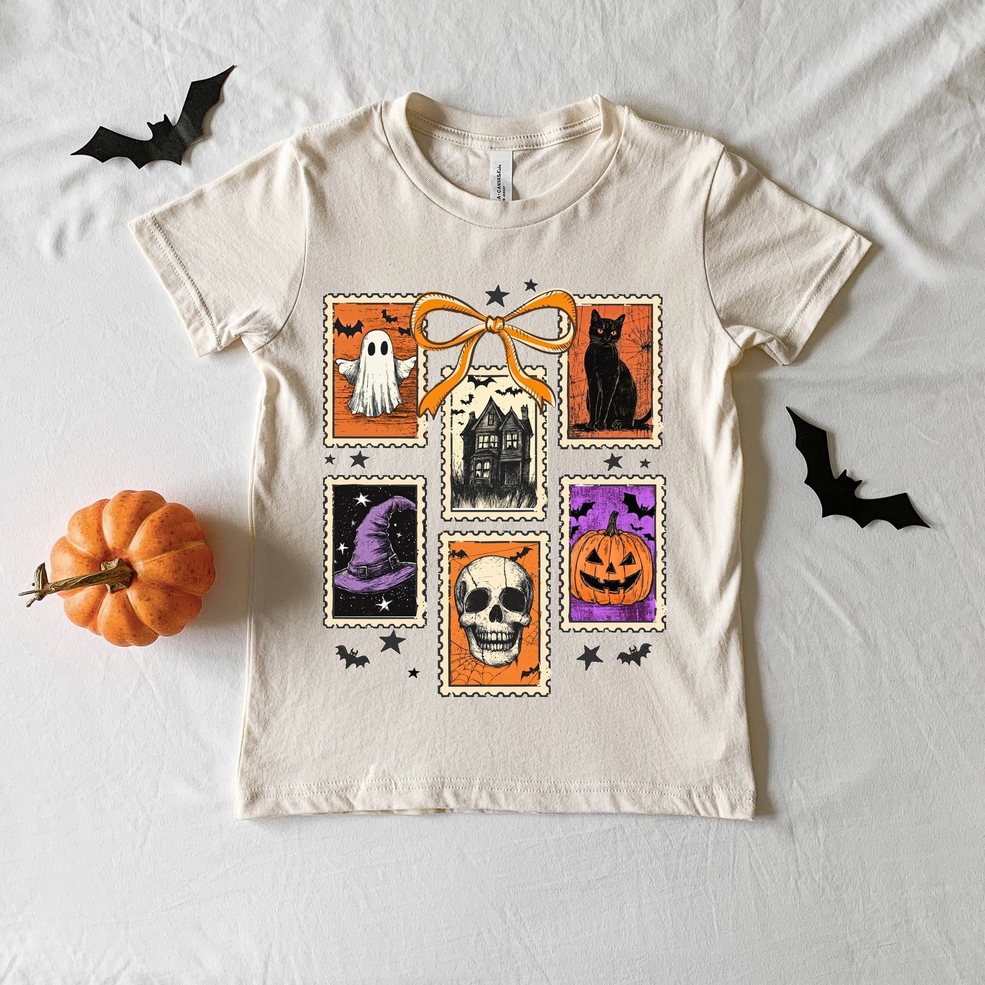 Coquette Halloween Stamps - Youth Short Sleeve Graphic T-Shirt and Toddler Short Sleeve Graphic T-Shirt