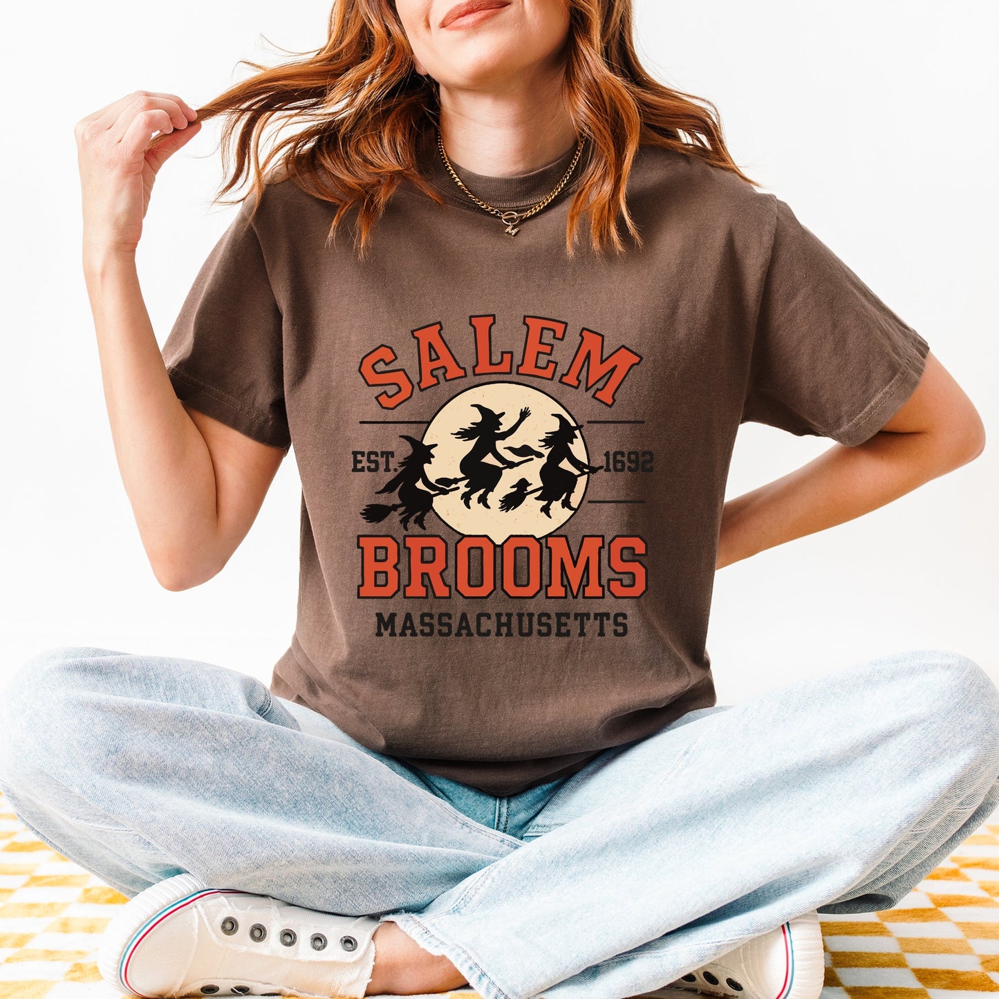 Salem Brooms Massachusetts - Women's Garment Dyed Graphic T-Shirt