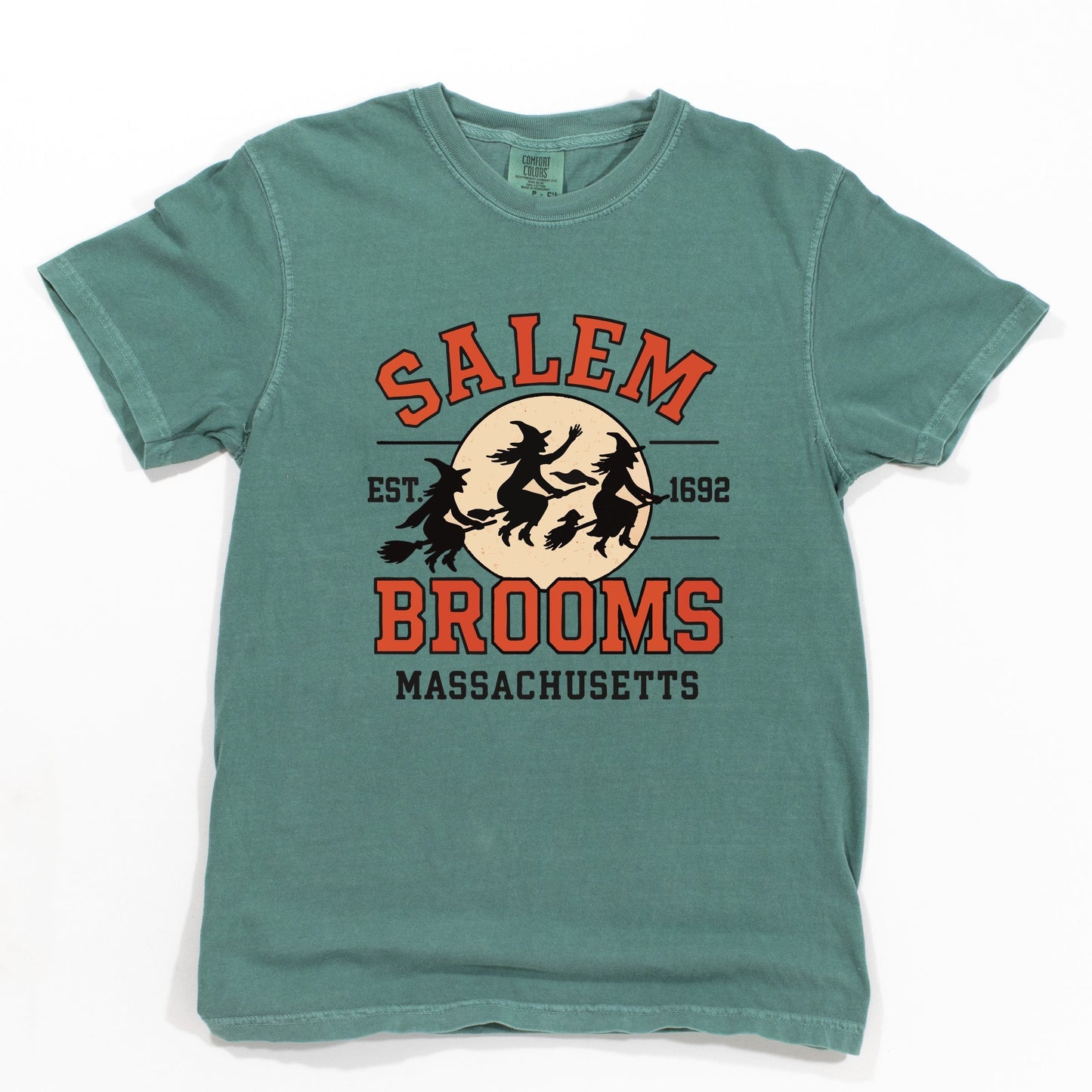 Salem Brooms Massachusetts - Women's Garment Dyed Graphic T-Shirt