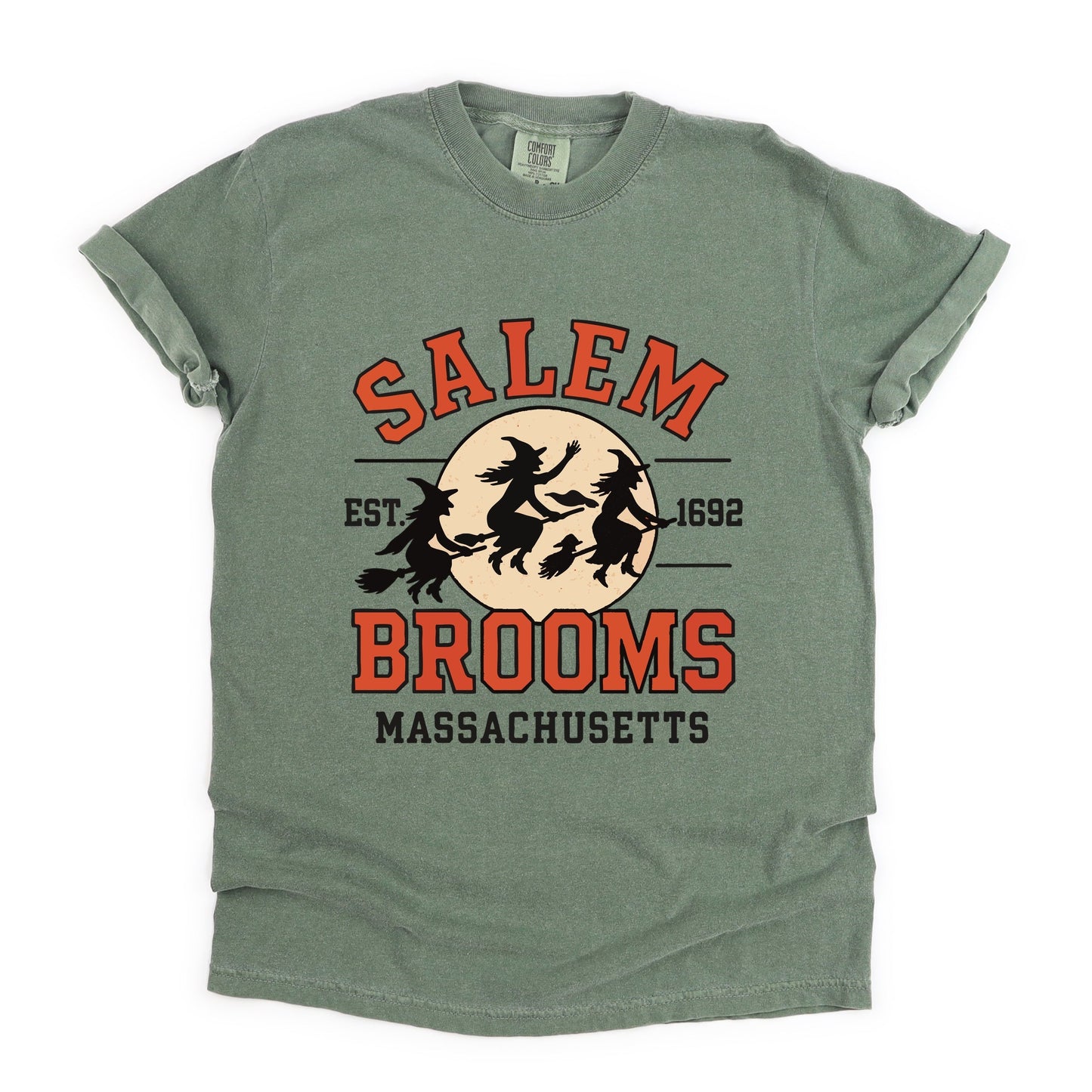 Salem Brooms Massachusetts - Women's Garment Dyed Graphic T-Shirt