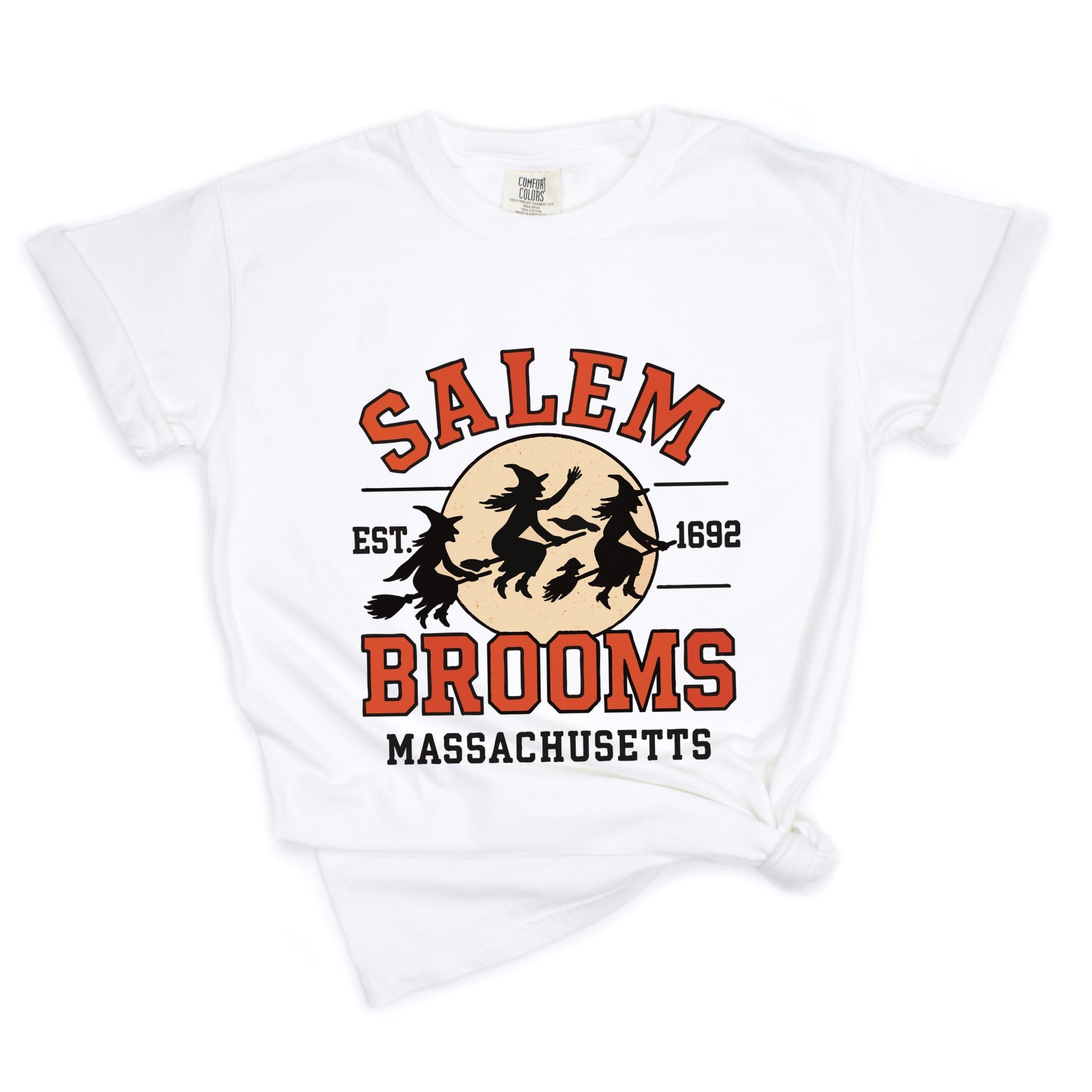 Salem Brooms Massachusetts - Women's Garment Dyed Graphic T-Shirt