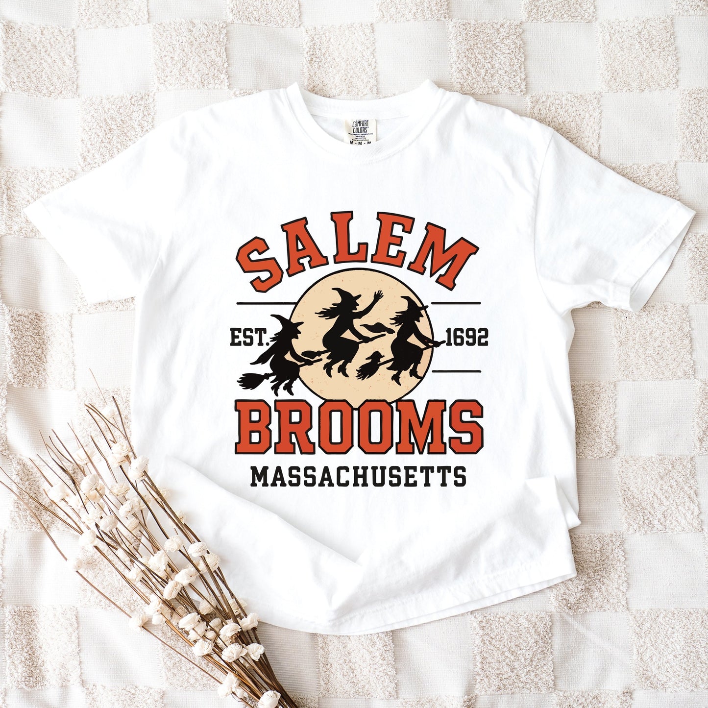 Salem Brooms Massachusetts - Women's Garment Dyed Graphic T-Shirt