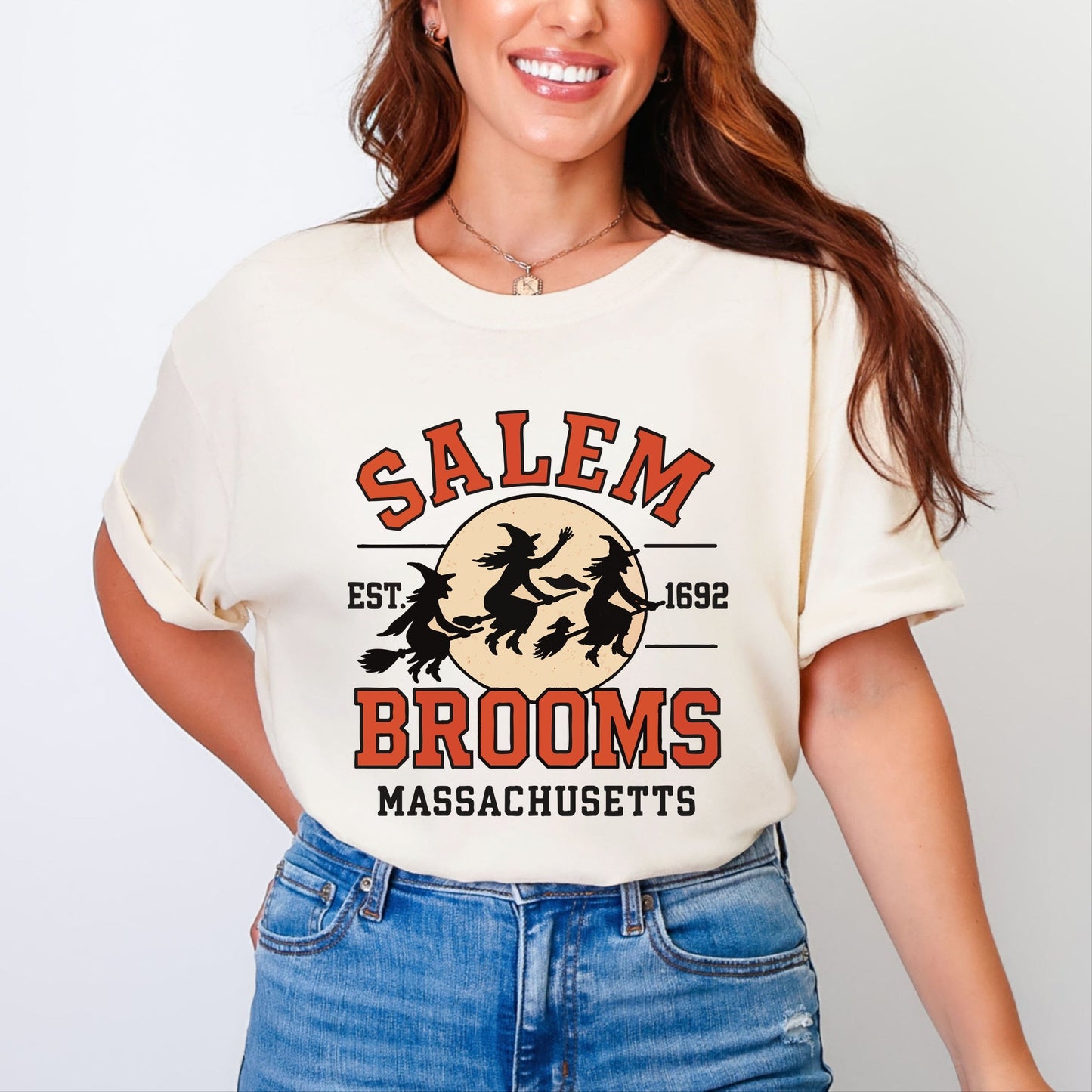 Salem Brooms Massachusetts - Women's Garment Dyed Graphic T-Shirt