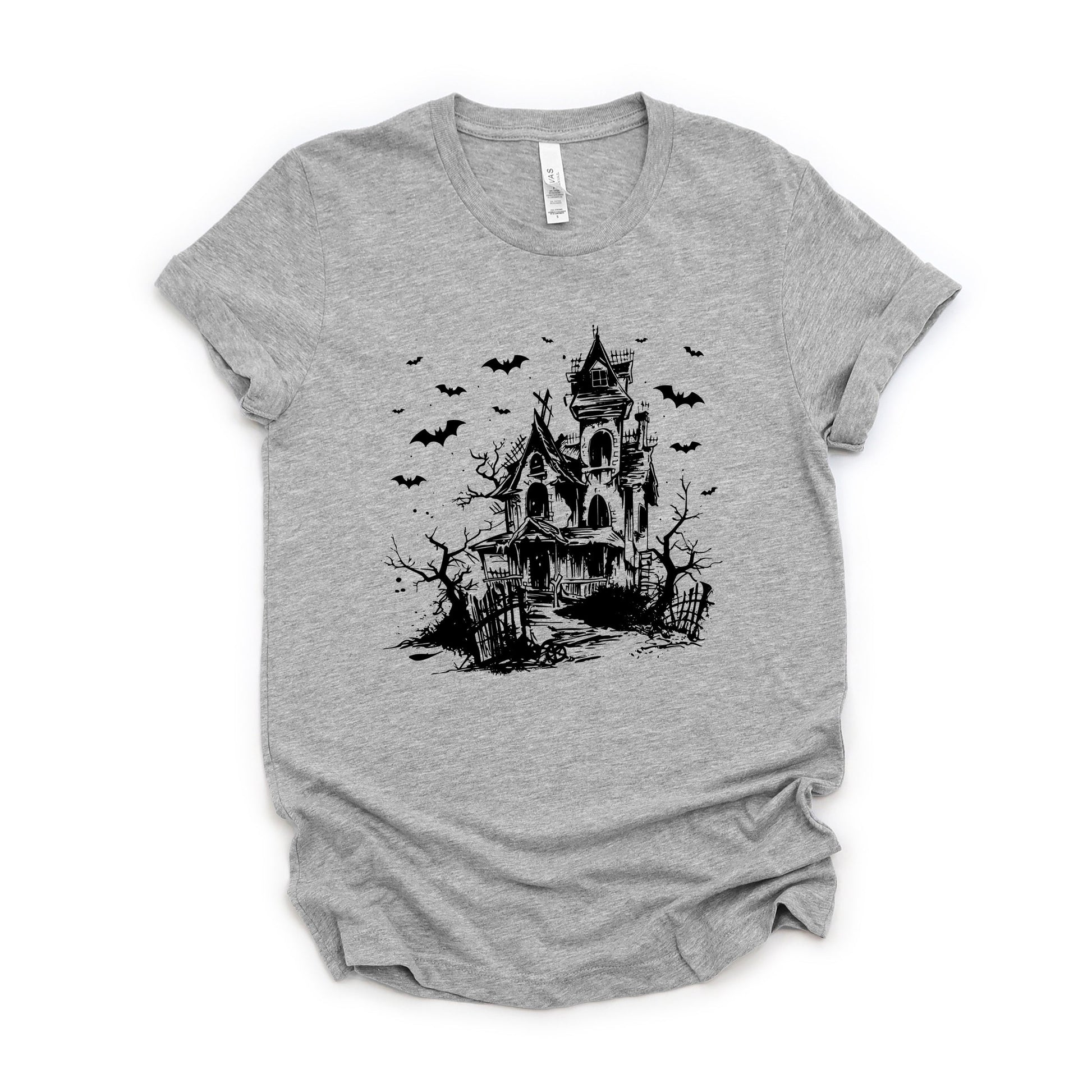 Haunted House And Bats - Women's Short Sleeve Graphic T-Shirt
