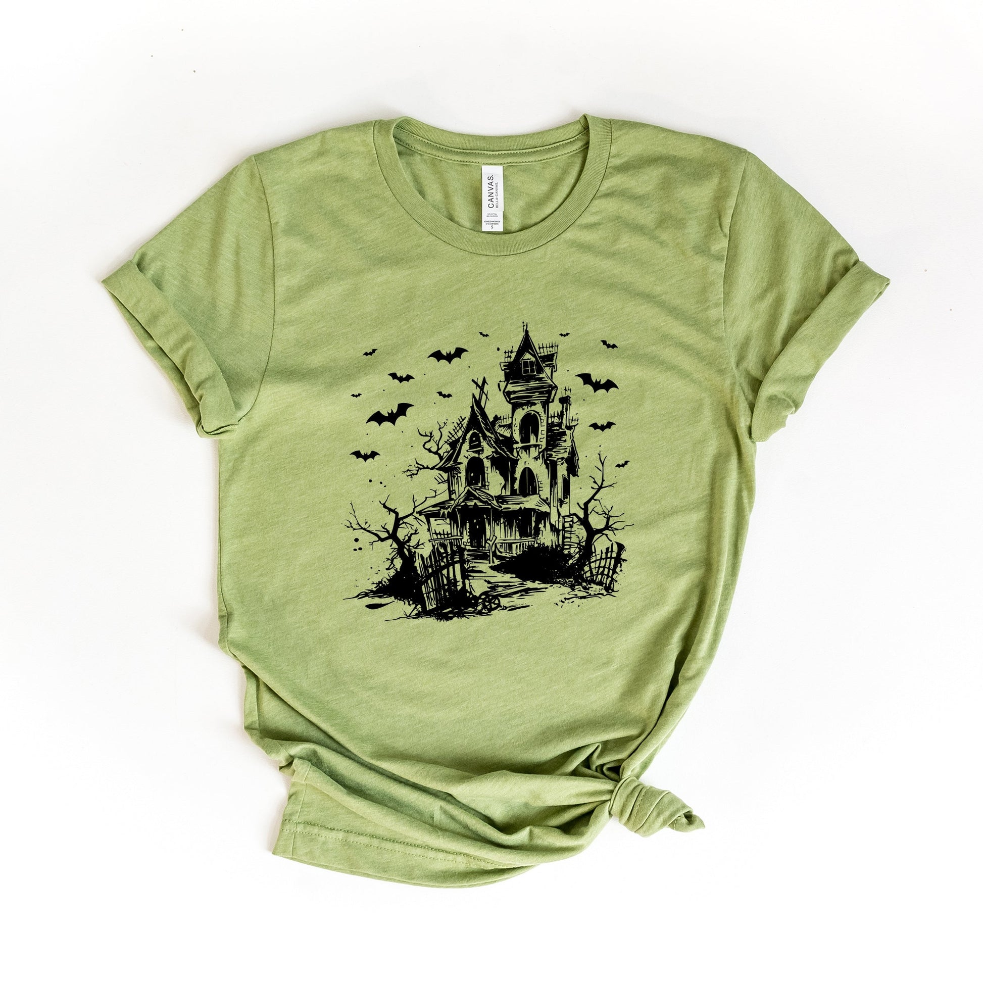 Haunted House And Bats - Women's Short Sleeve Graphic T-Shirt