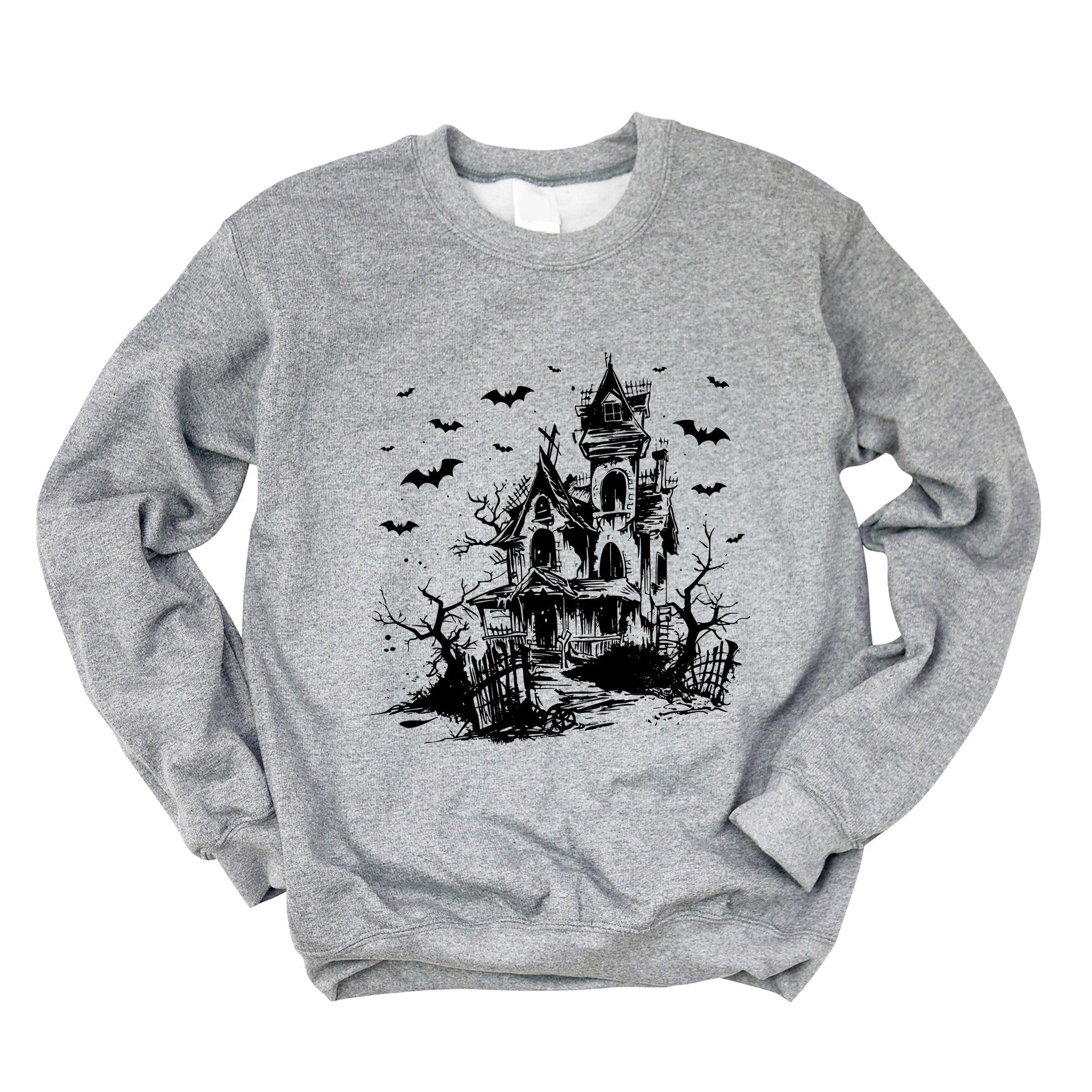 Haunted House And Bats - Women's Graphic Sweatshirt